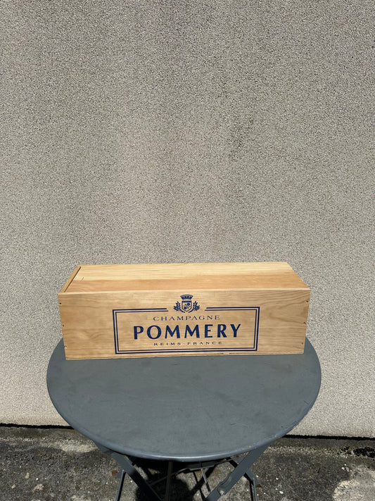 Wooden case for Pommery champagne bottle in Jeroboam 3L Made in France 1980s