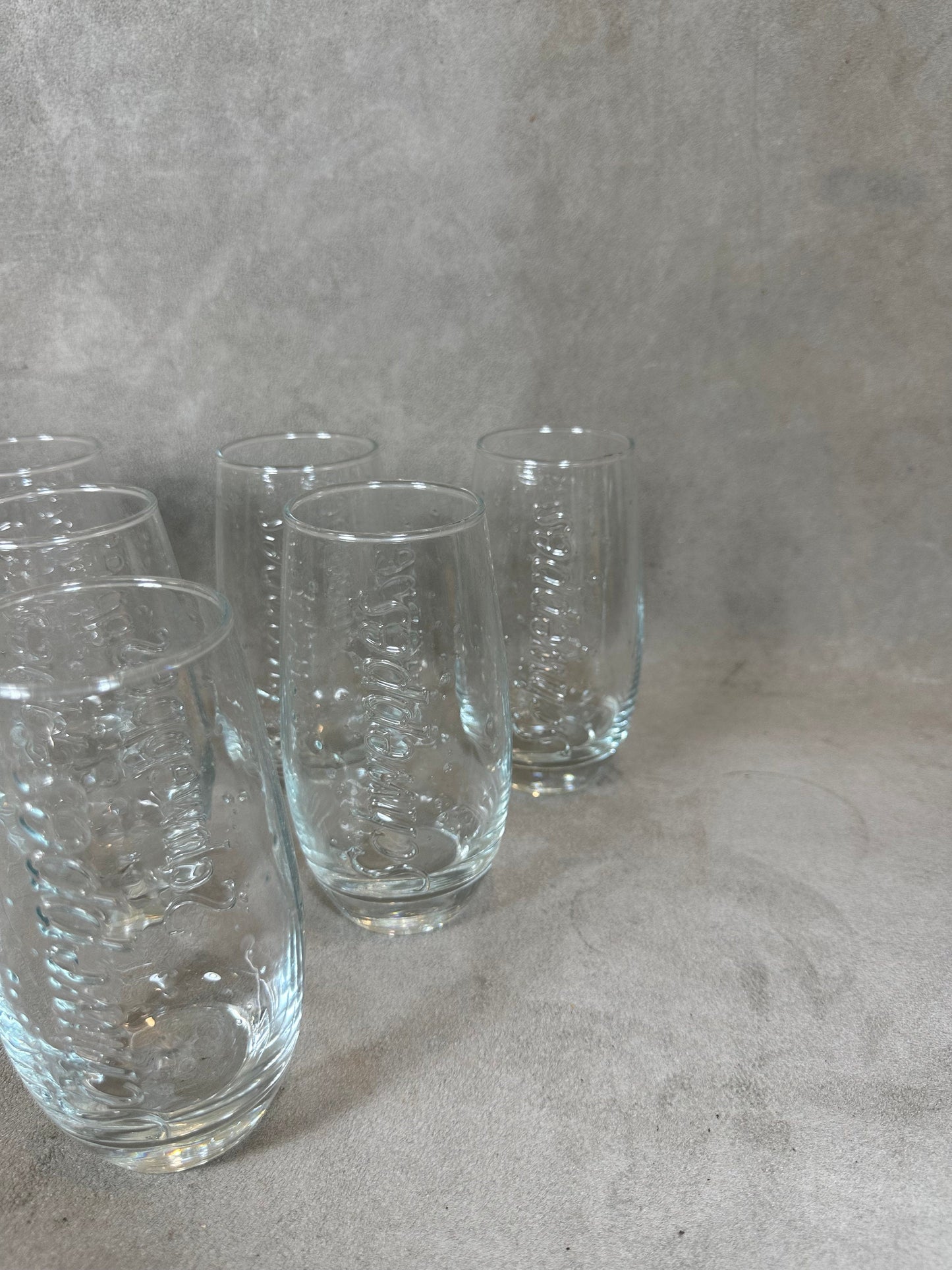 Set Schweppes de 6 verres vintage made in France Années 1980