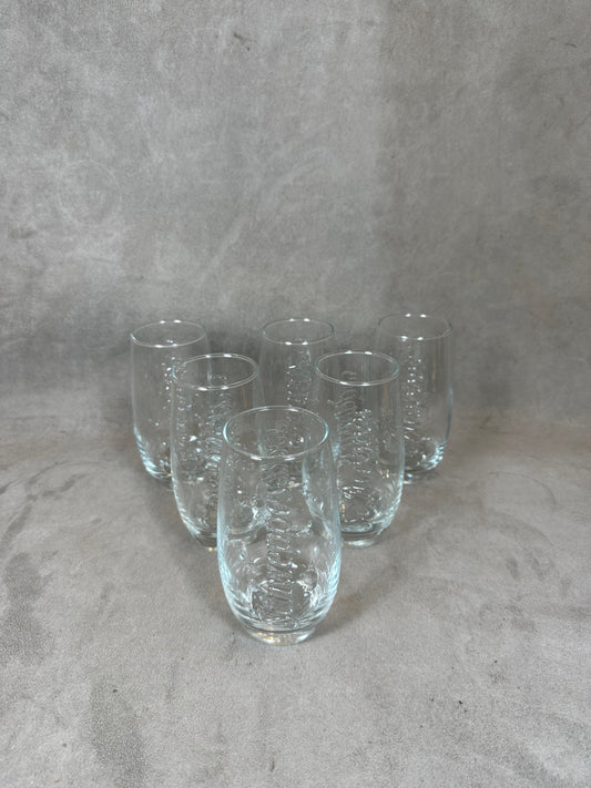 Set Schweppes de 6 verres vintage made in France Années 1980