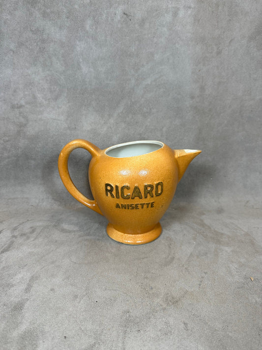 Ricard brown ceramic pitcher Made in France 1970s