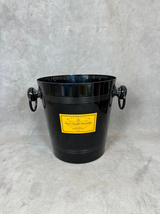 Vintage Veuve Clicquot Black Metal Champagne Bucket 1970s