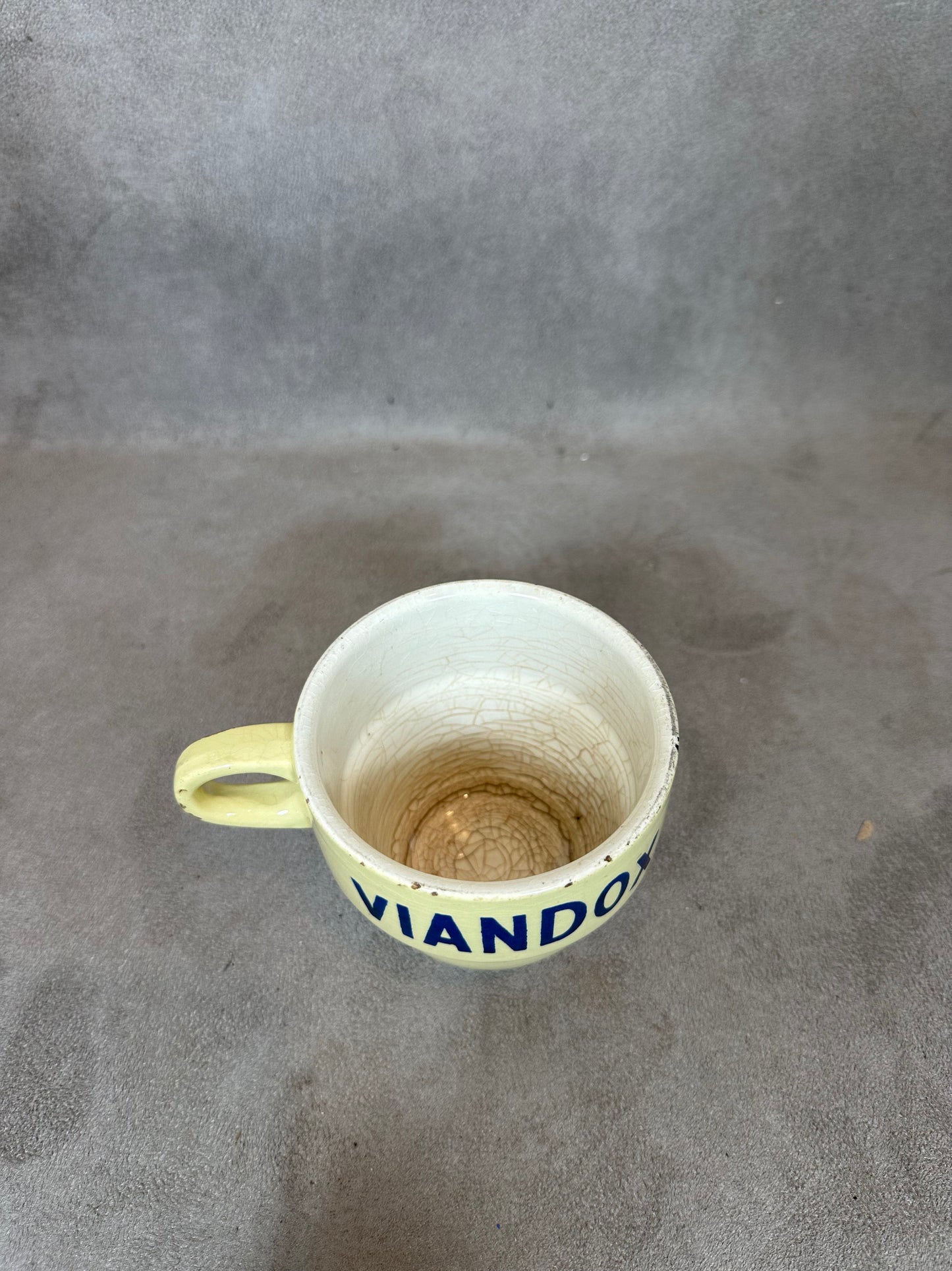 RARE Vintage Viandox earthenware mug Made in France 1950s