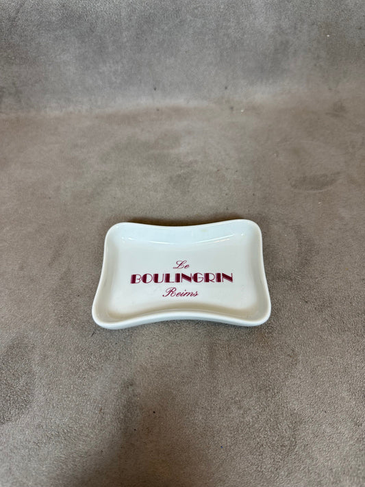 Vintage advertising ashtray for Le Boulingrin restaurant in Reims