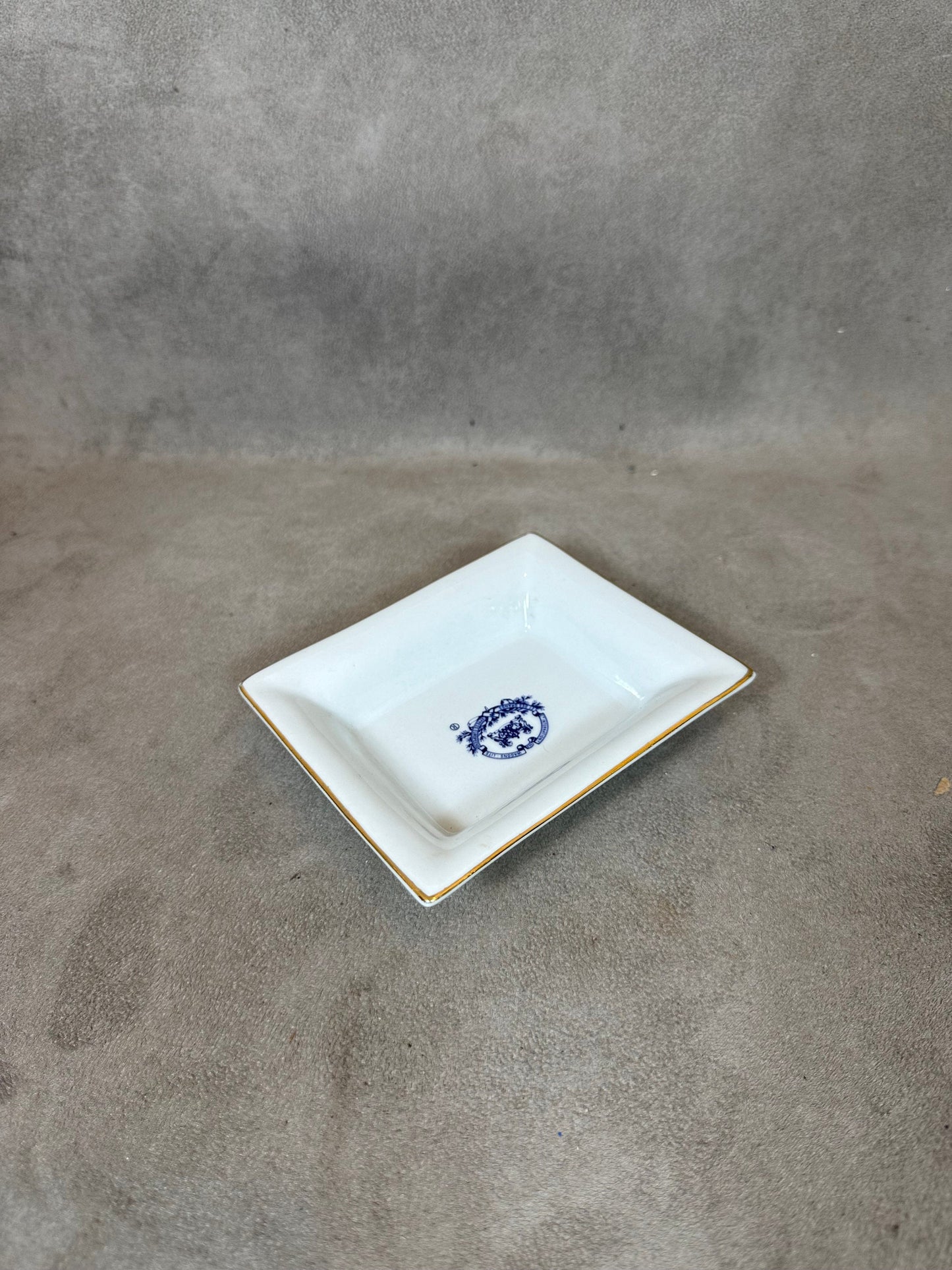 Vintage Les Wagons Lits porcelain advertising ashtray Made in France