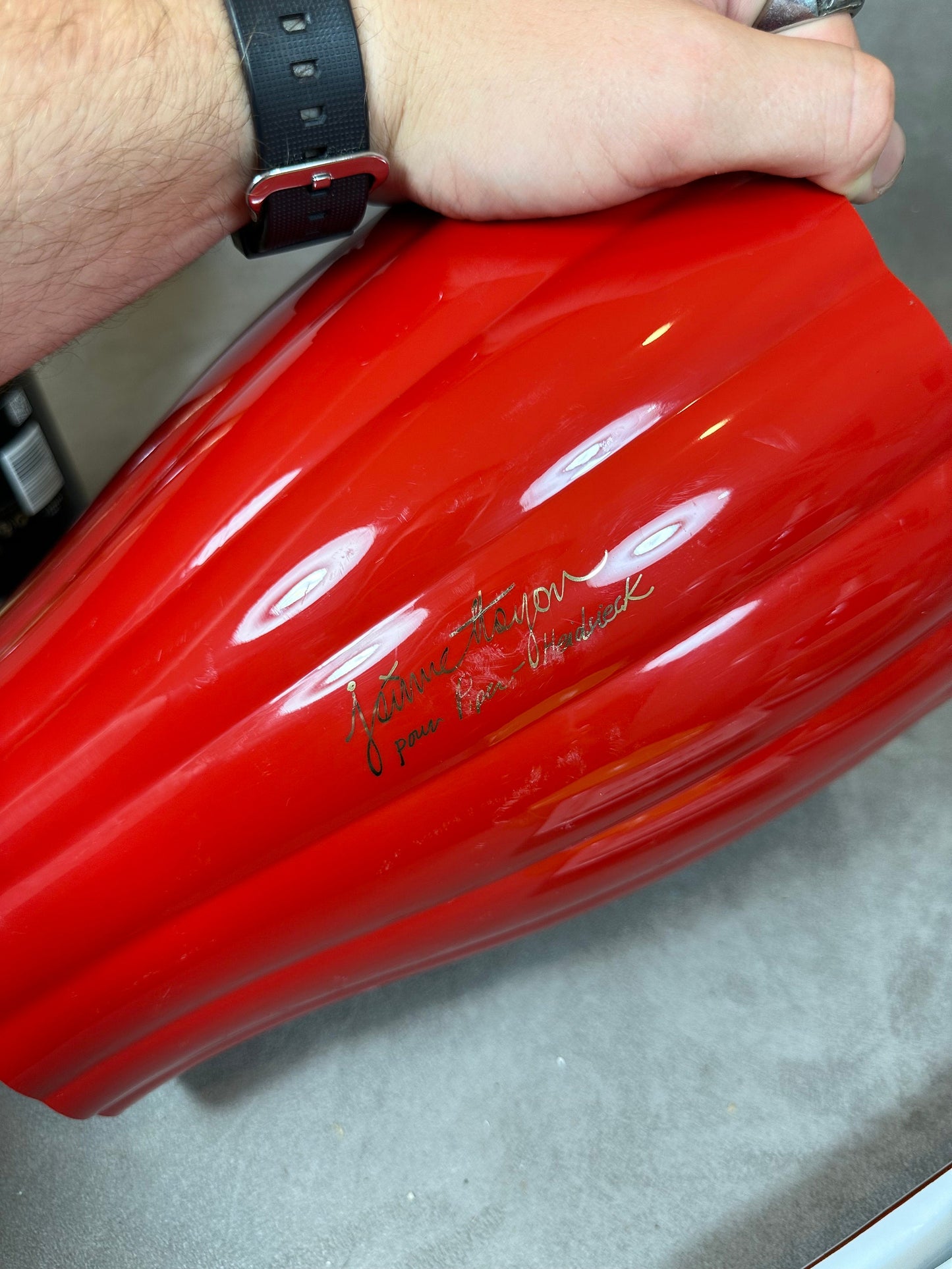 Seau à champagne en en plastique rouge Jaime Hayon design vintage Piper-Heidsieck  Années 1990
