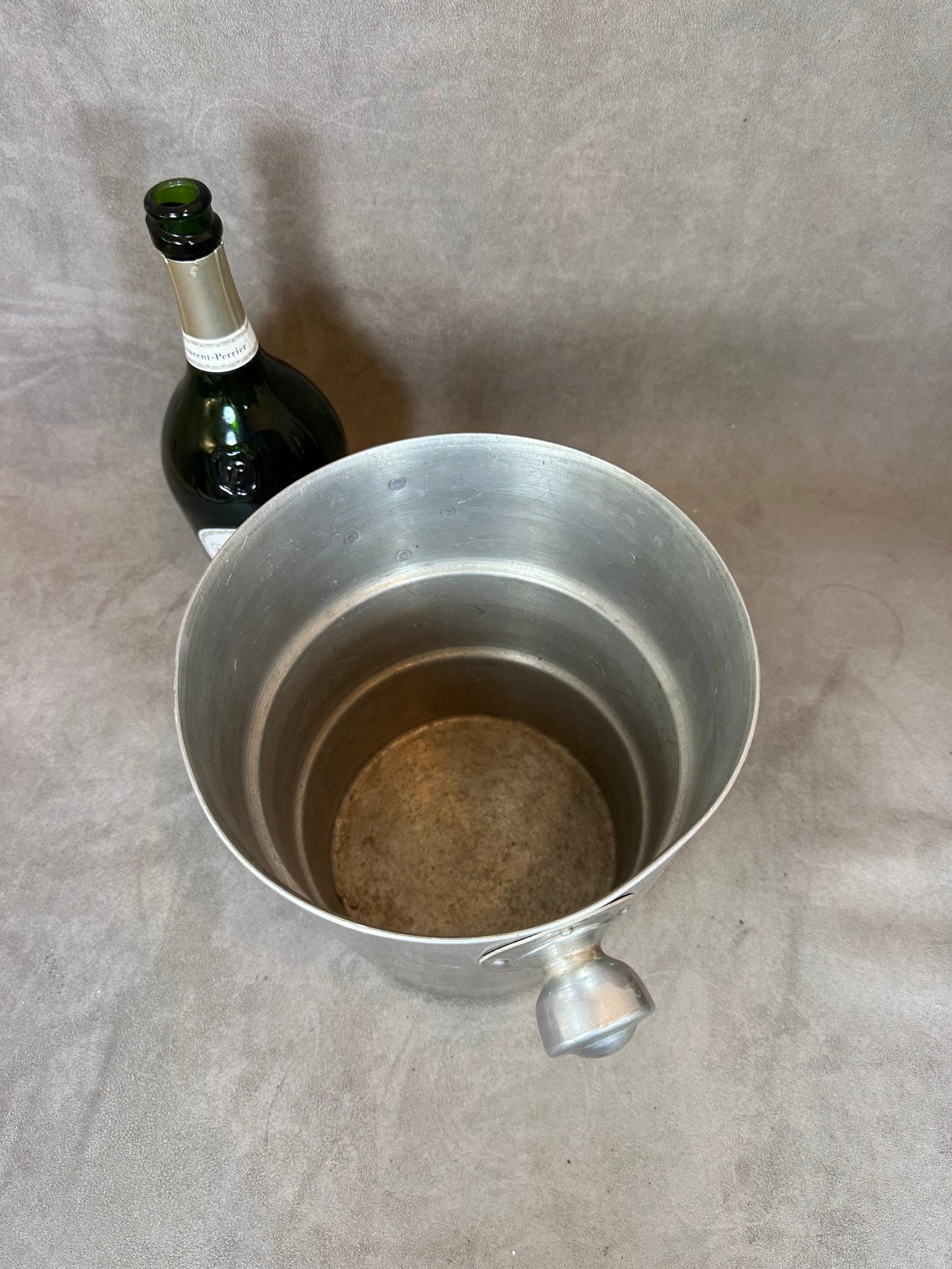 RARE Vintage Laurent-Perrier aluminum champagne bucket made in France 1950s