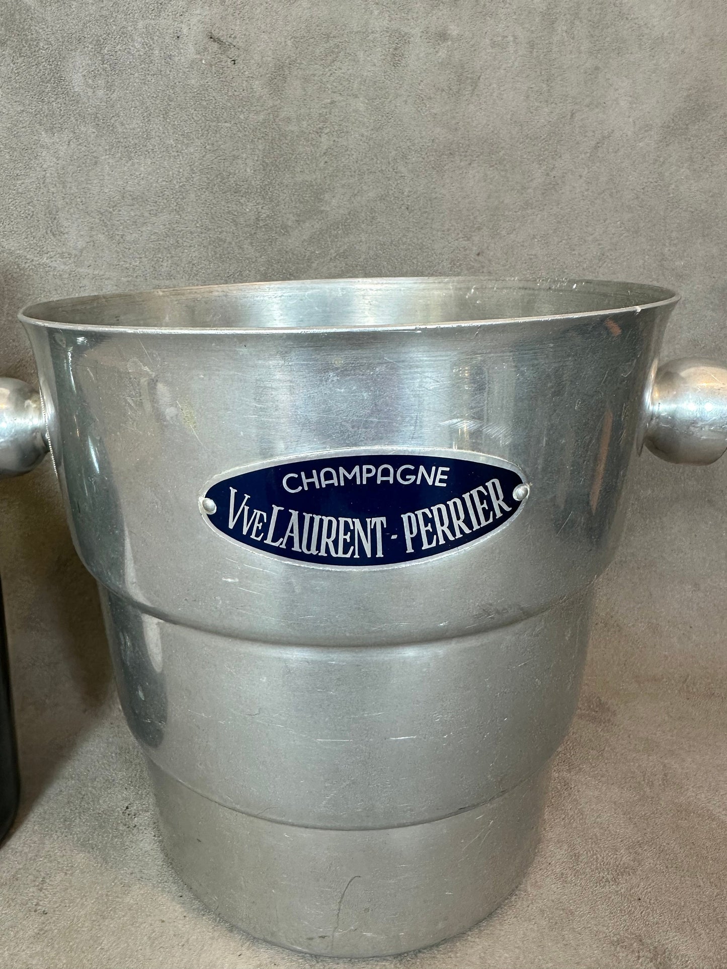 RARE Vintage Laurent-Perrier aluminum champagne bucket made in France 1950s