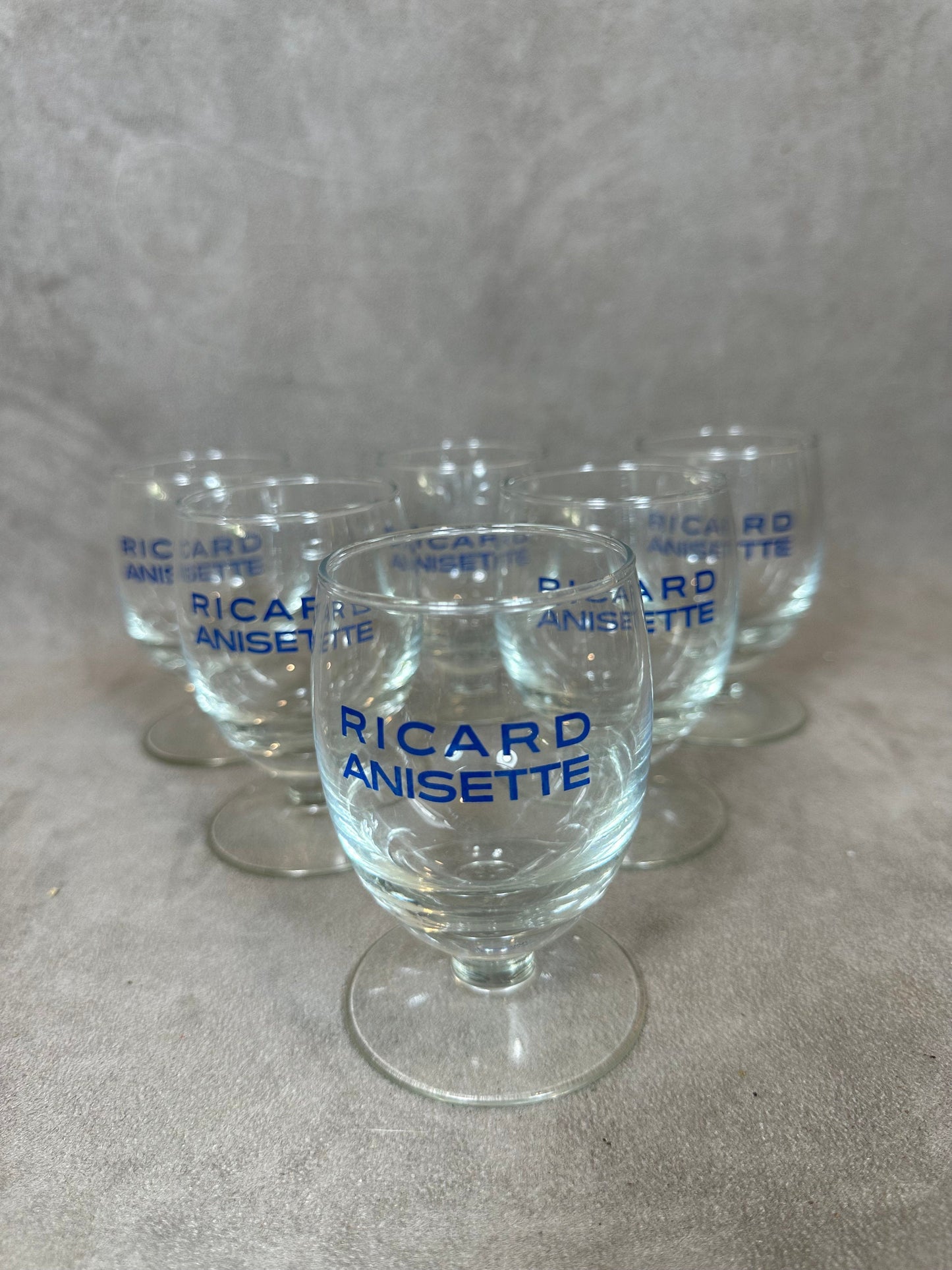 Set of 6 vintage RICARD balloon glasses advertising items | Made in France | 1960s