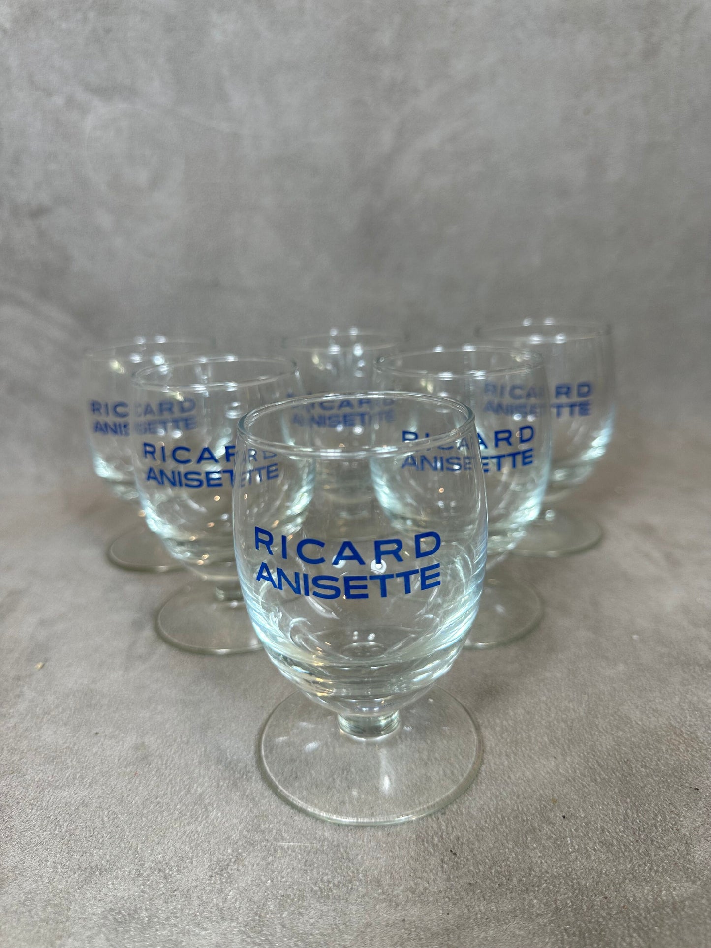 Lot de 6 verres ballon RICARD vintage articles publicitaires | Made in France | Années 1960