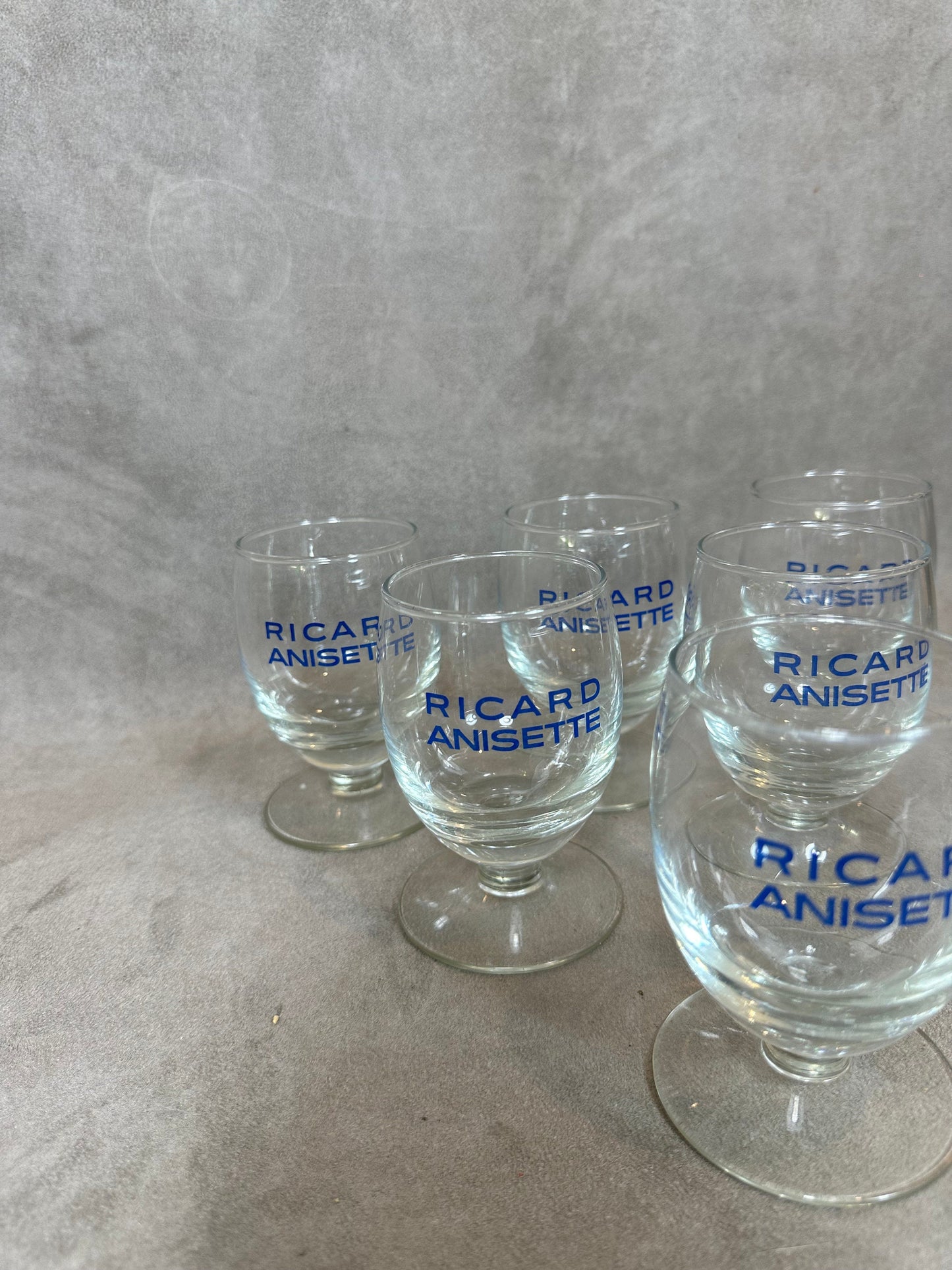 Set of 6 vintage RICARD balloon glasses advertising items | Made in France | 1960s