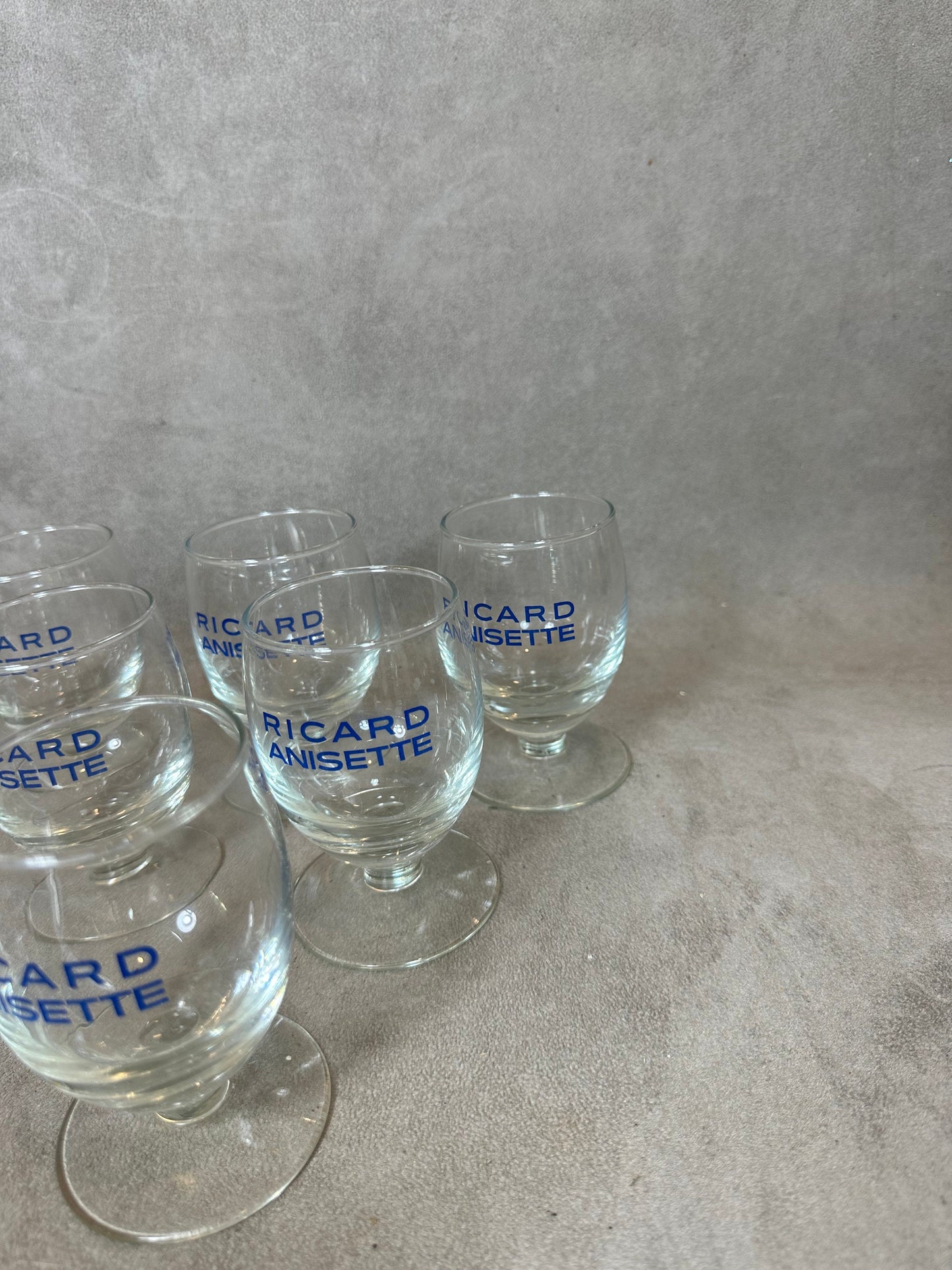 Set of 6 vintage RICARD balloon glasses advertising items | Made in France | 1960s