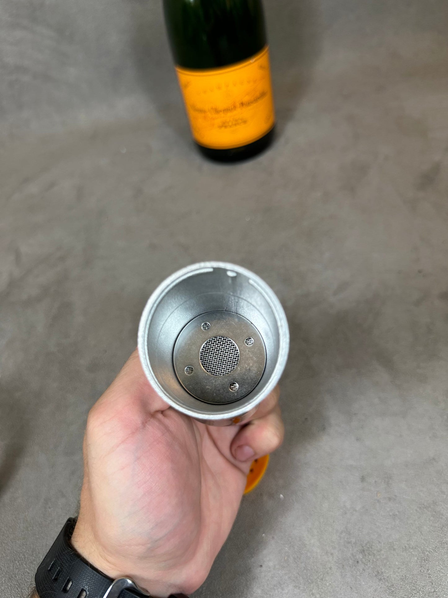 RARE Veuve Clicquot Rich special steel stopper for mixing, mixology and Veuve Clicquot Ponsardin cocktail