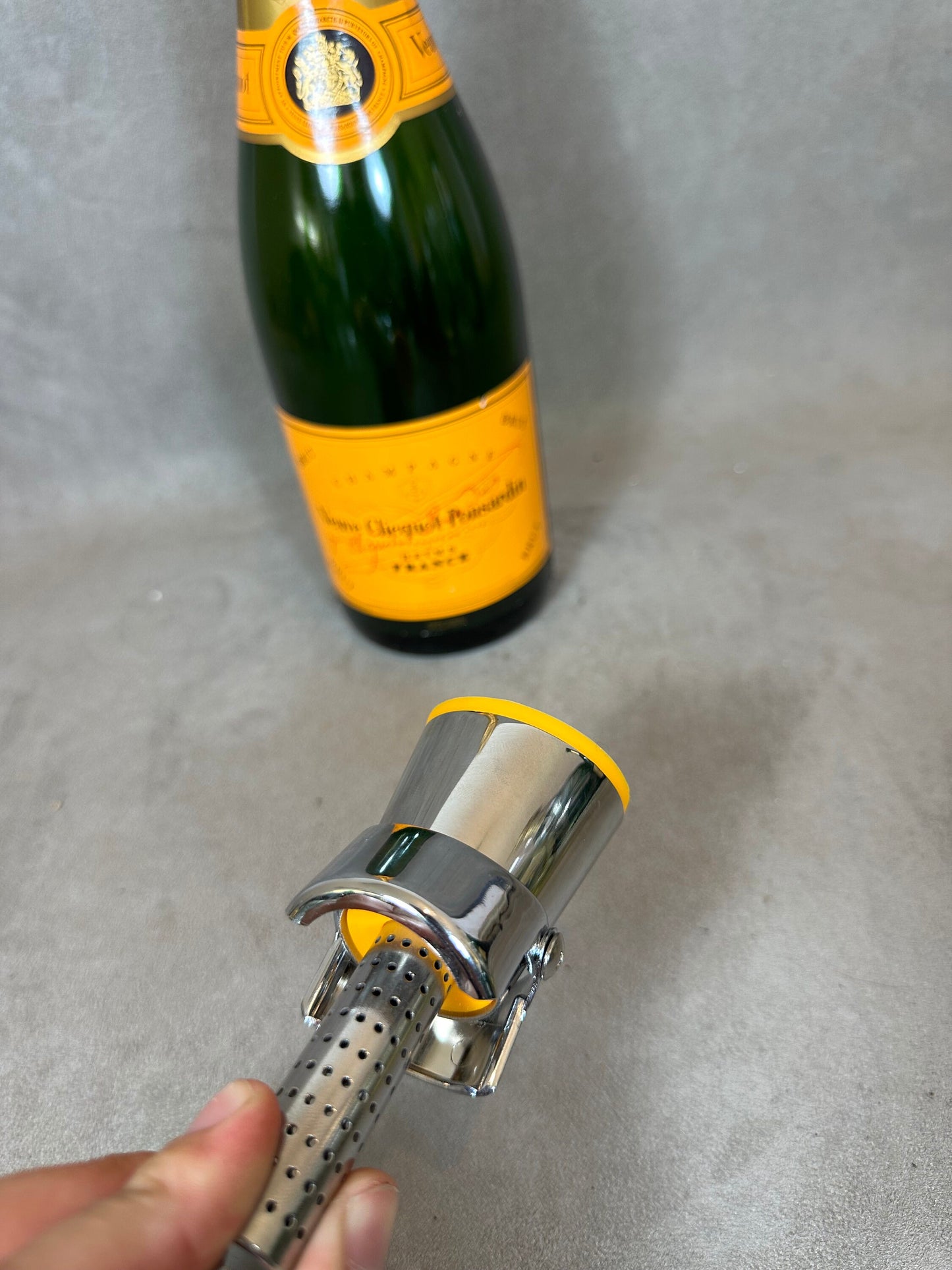 RARE Veuve Clicquot Rich special steel stopper for mixing, mixology and Veuve Clicquot Ponsardin cocktail