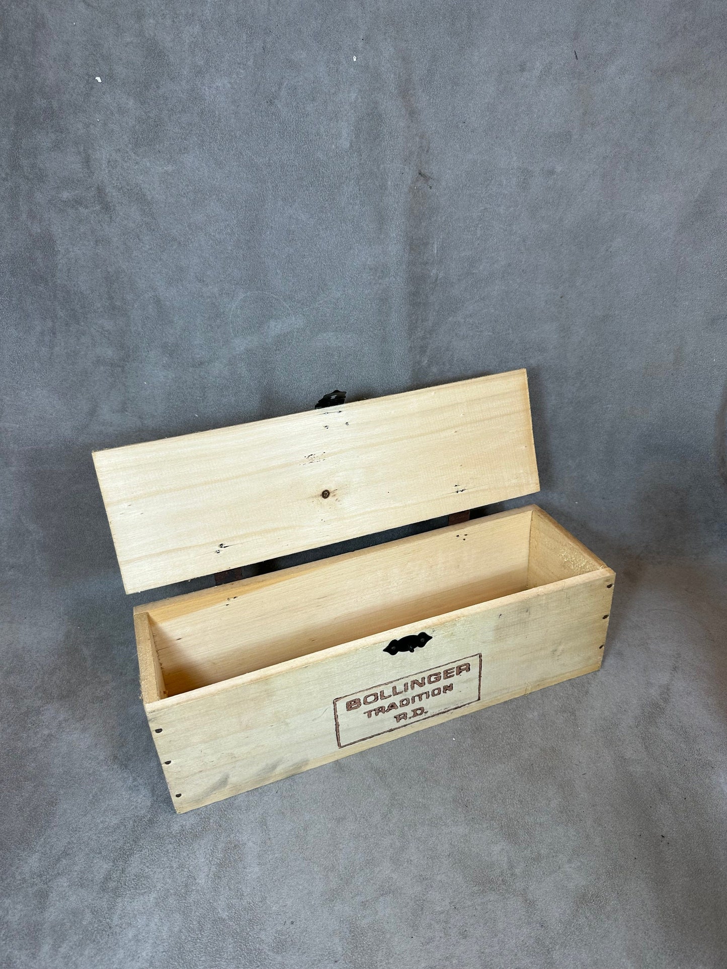 Wooden box for Bollinger champagne bottles Made in France 1960s