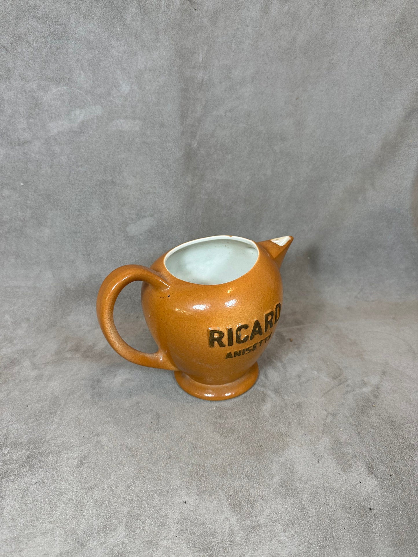 Pichet Ricard en céramique marron Made in France Années 1970