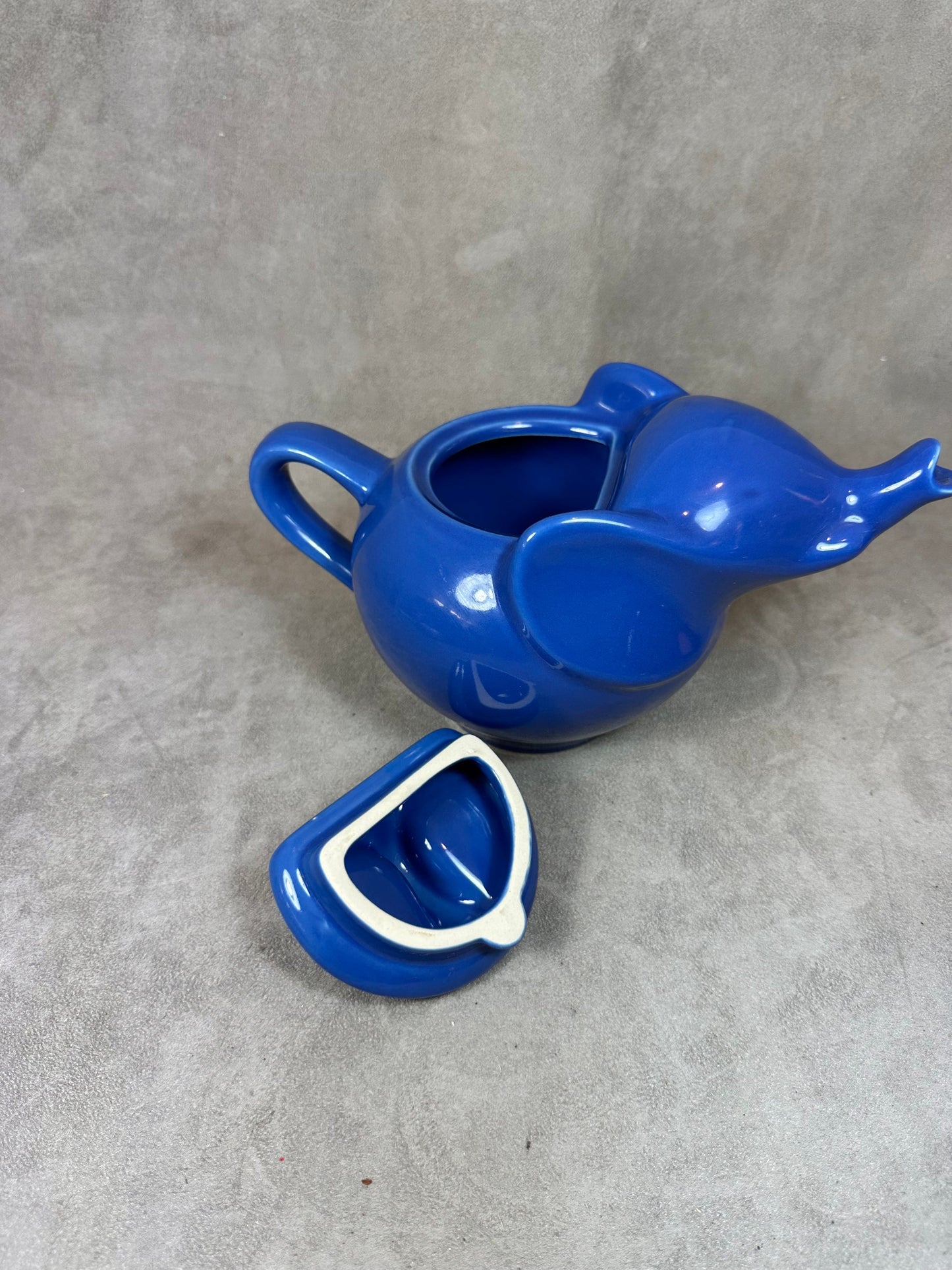 Beautiful blue ceramic teapot in the shape of an elephant Made in France