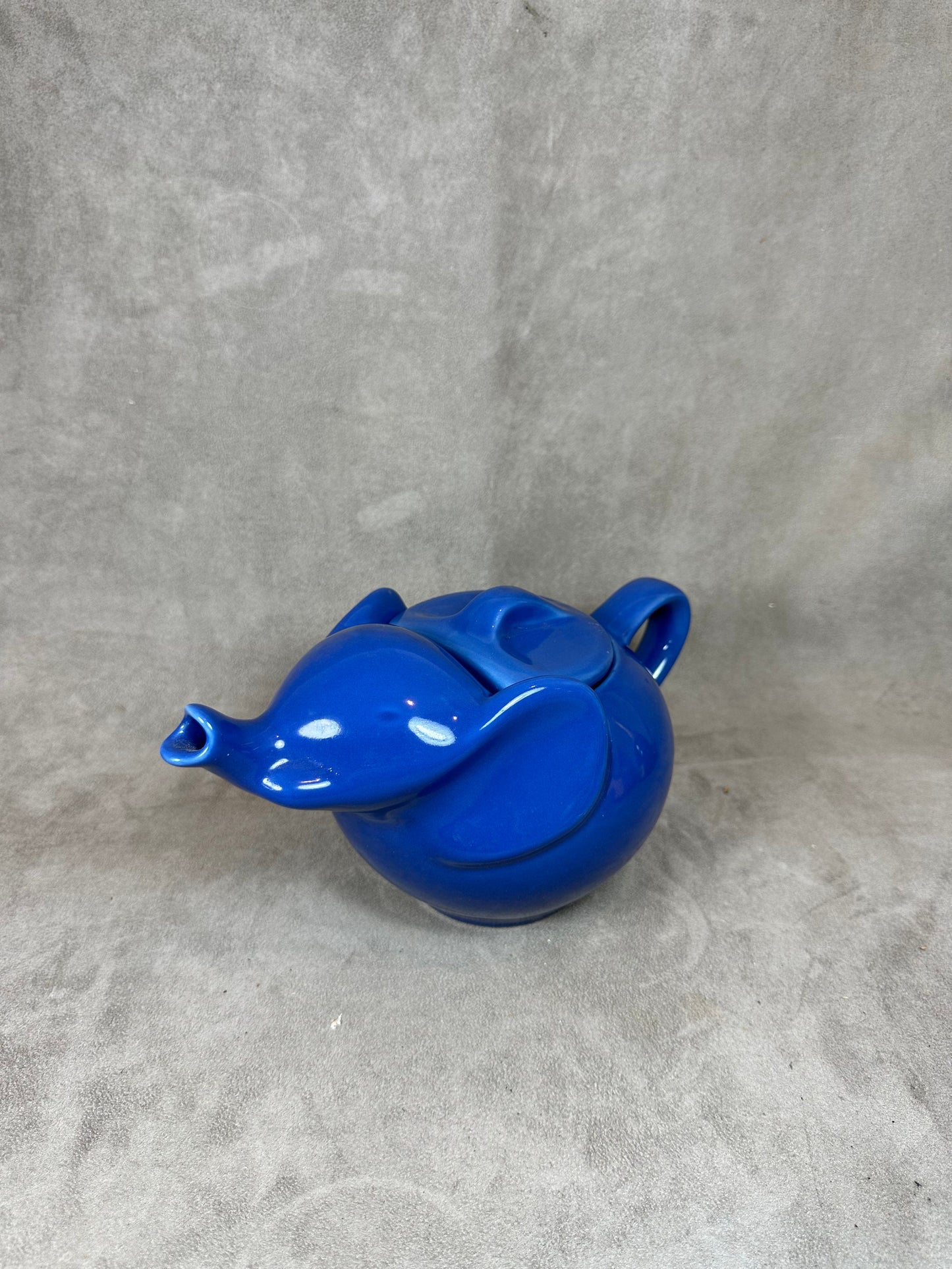 Beautiful blue ceramic teapot in the shape of an elephant Made in France