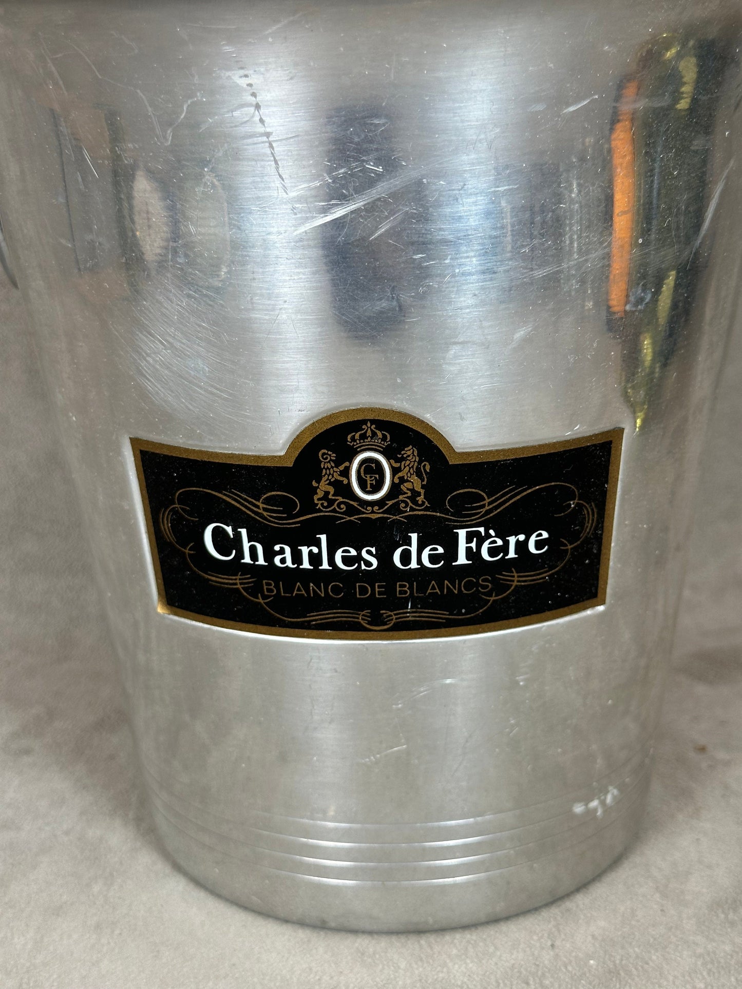 Seau à champagne Charles de Fère en métal Made in France Années 1970