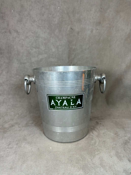 Seau à champagne Ayala en métal Made in France Années 1970