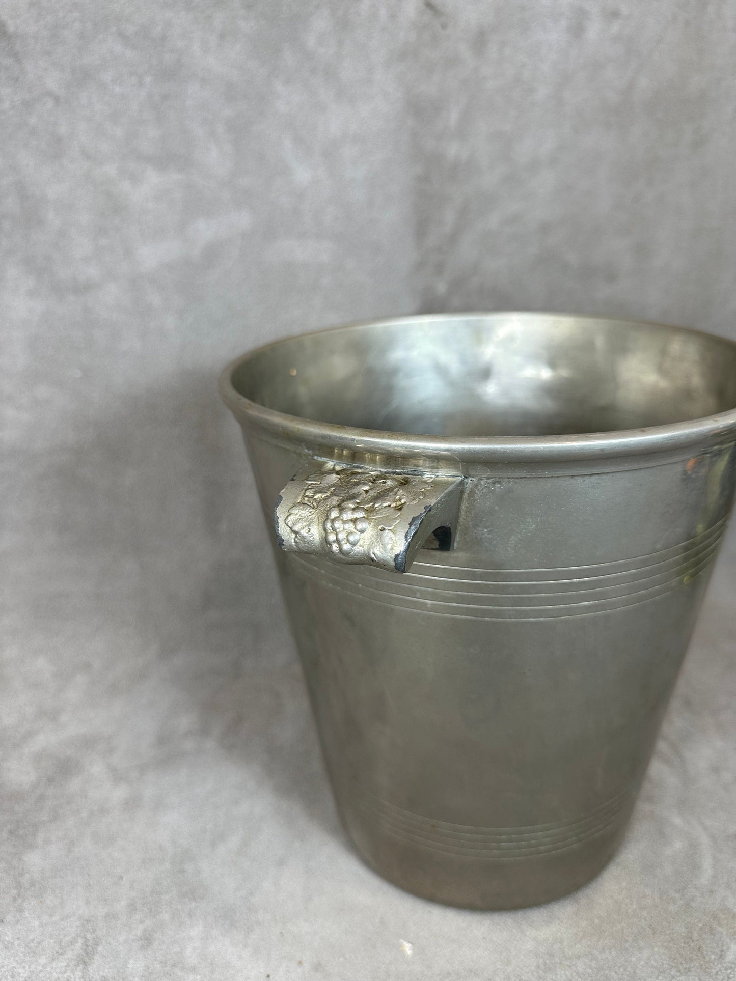 VERY RARE De Castellane champagne bucket in Argit metal 1950 vintage Made in France