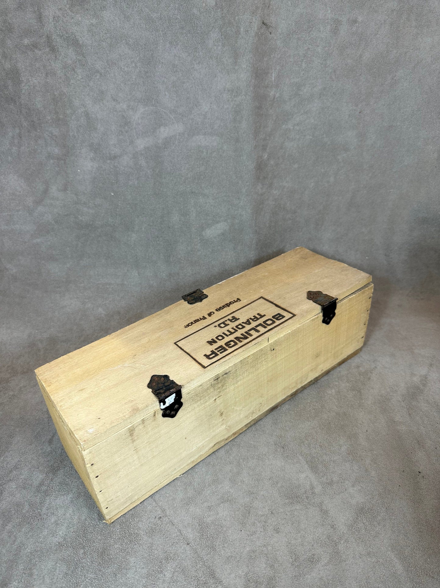 Wooden box for Bollinger champagne bottles Made in France 1960s