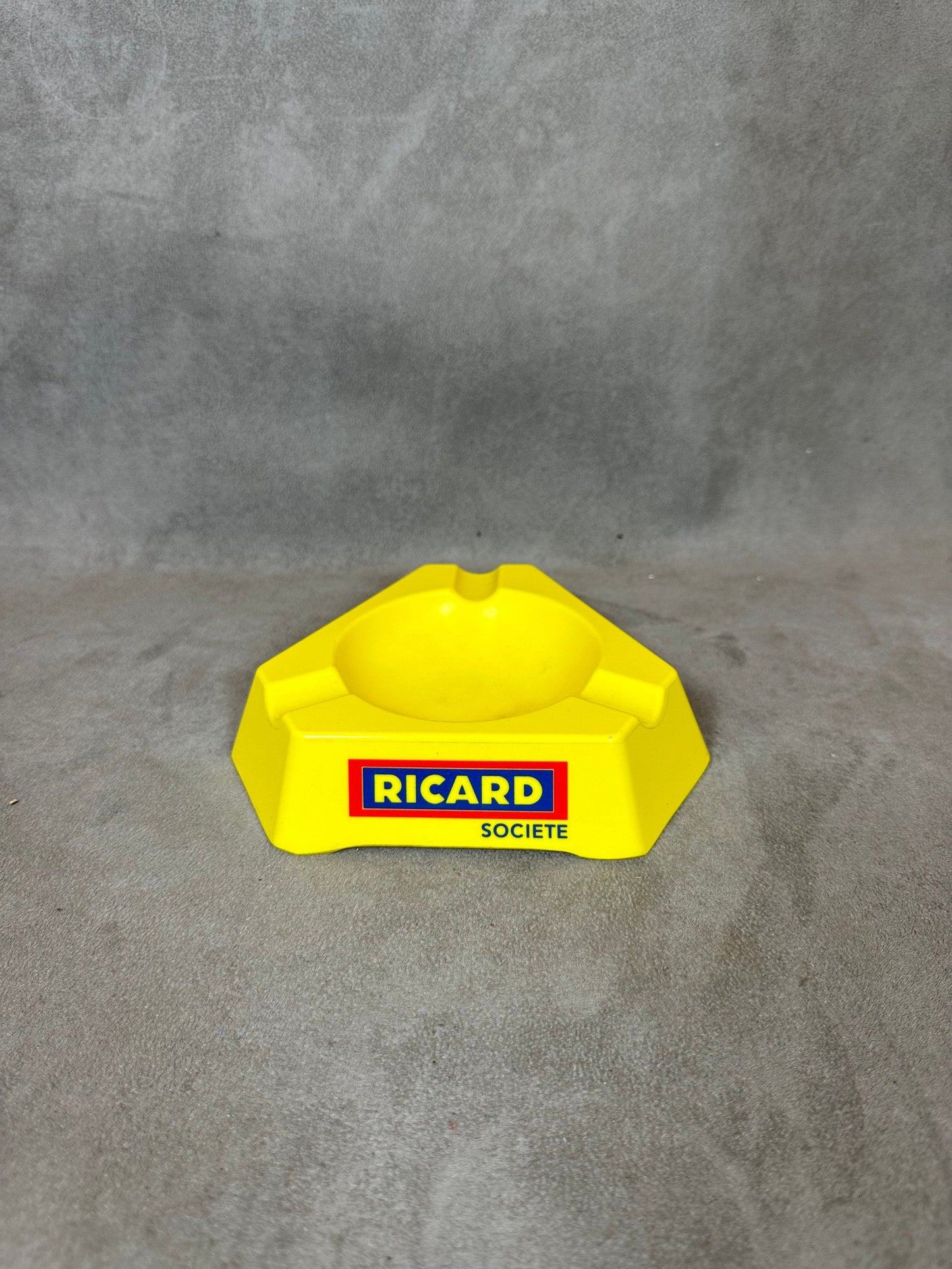 Ricard triangular bar ashtray vintage yellow plastic advertising ashtray Vintage 1960