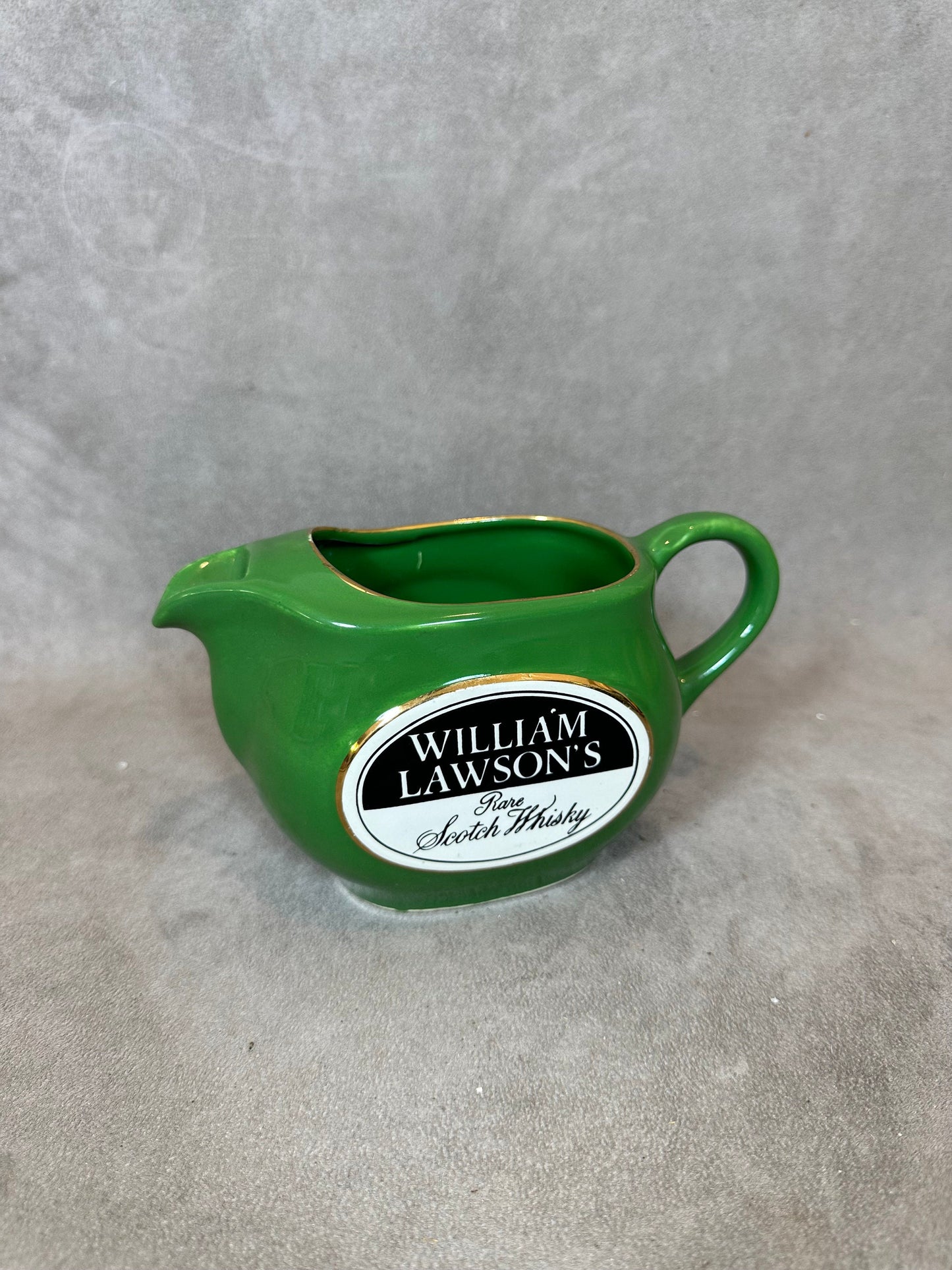 William Lawson Vintage Green Ceramic Advertising Jug Made in England Wade