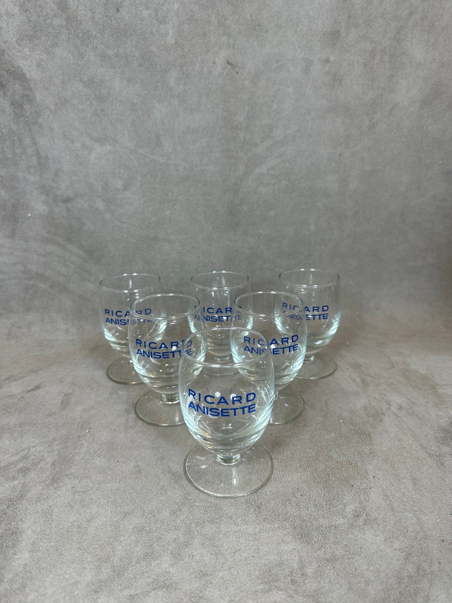 Set of 6 vintage RICARD balloon glasses advertising items | Made in France | 1960s