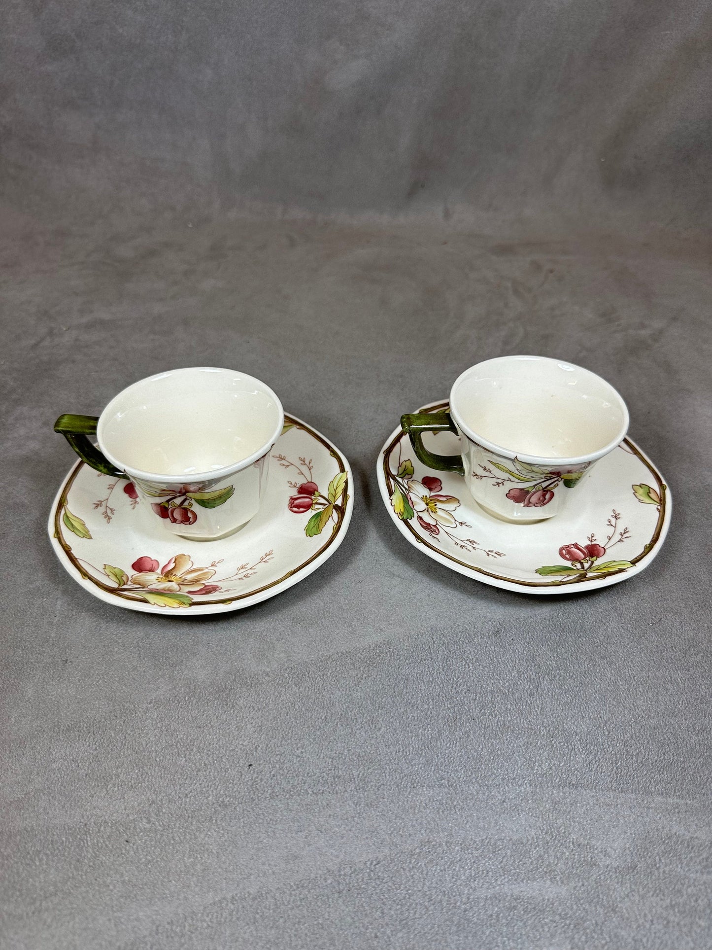 Set of 2 Villeroy &amp; Bosch Portobello Model Espresso Cups Made in France 1970s