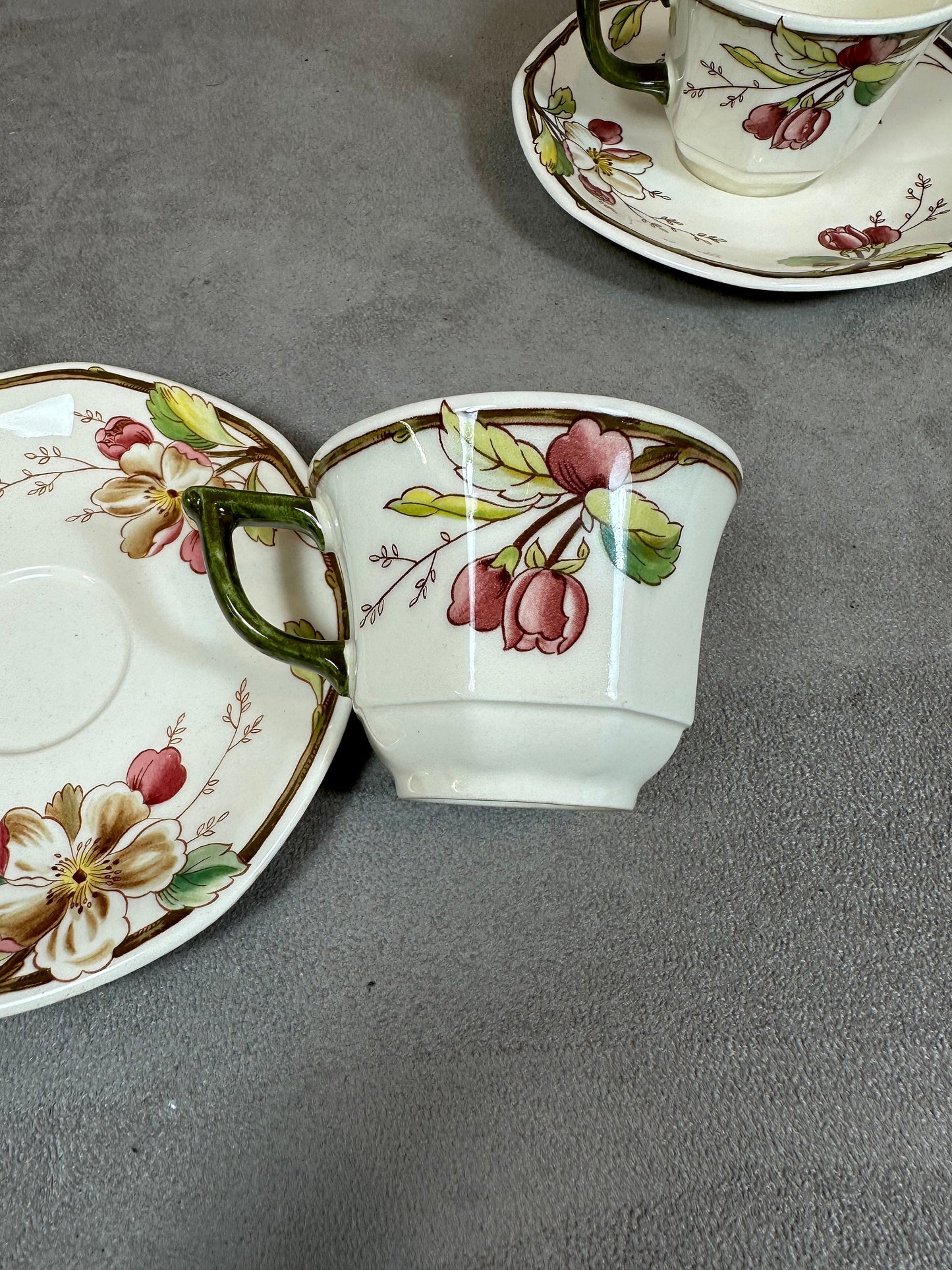 Set of 2 Villeroy &amp; Bosch Portobello Model Espresso Cups Made in France 1970s