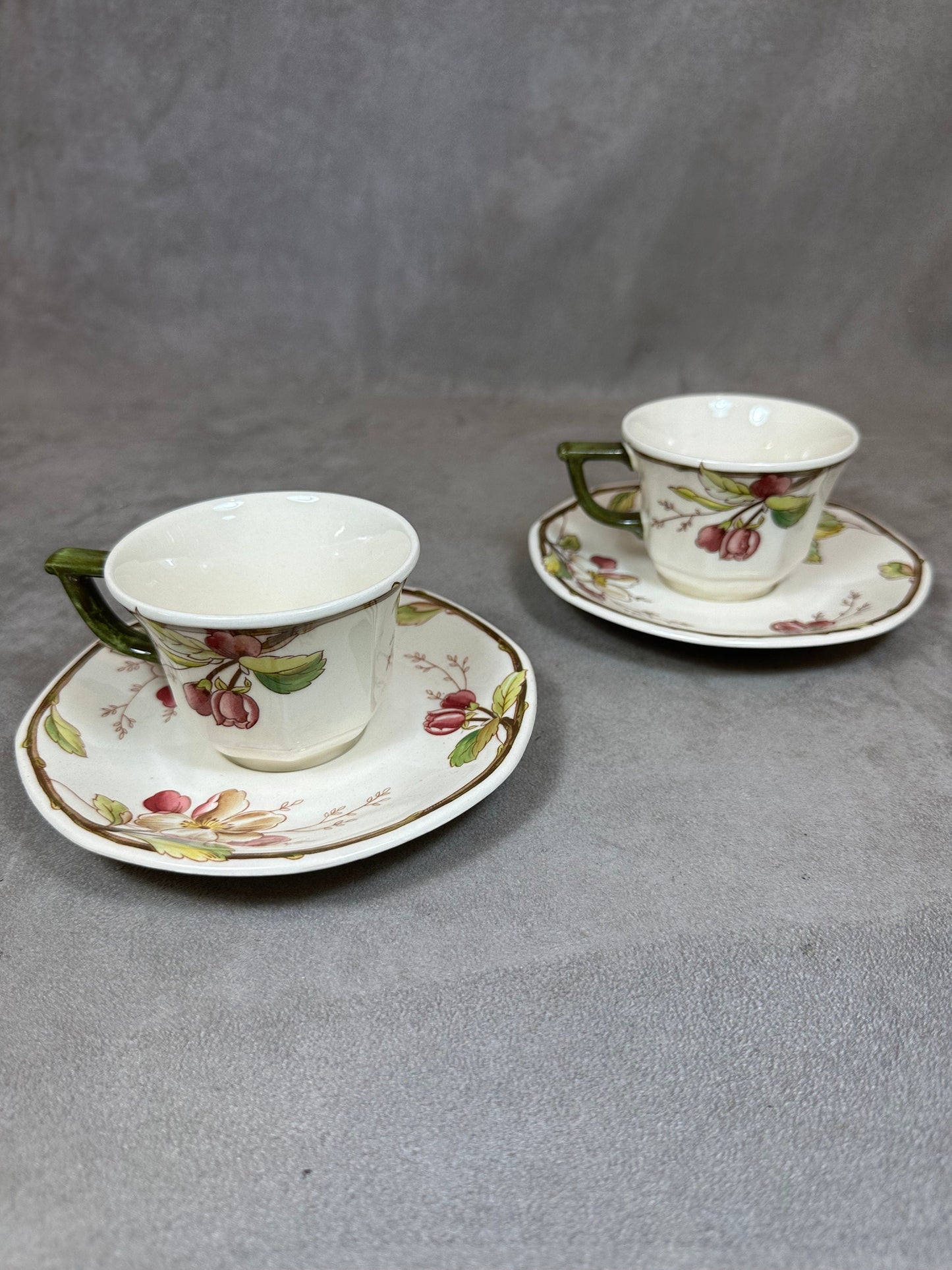Set of 2 Villeroy &amp; Bosch Portobello Model Espresso Cups Made in France 1970s