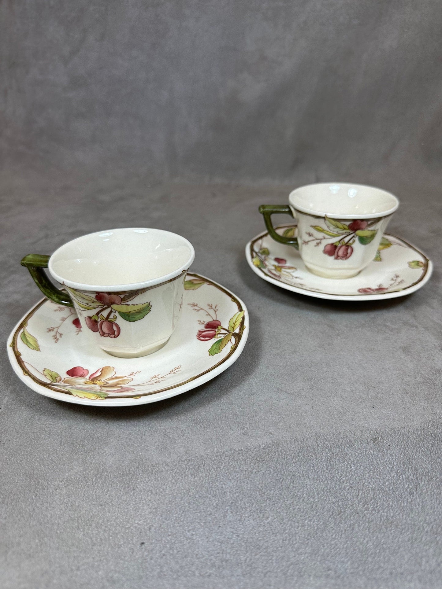 Set of 2 Villeroy &amp; Bosch Portobello Model Espresso Cups Made in France 1970s