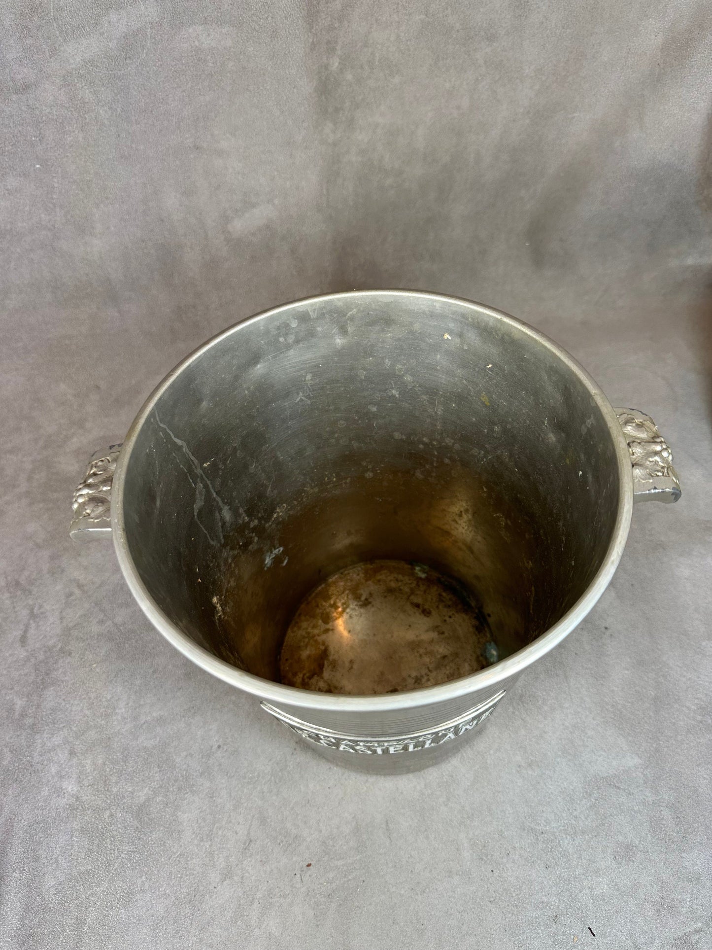 VERY RARE De Castellane champagne bucket in Argit metal 1950 vintage Made in France