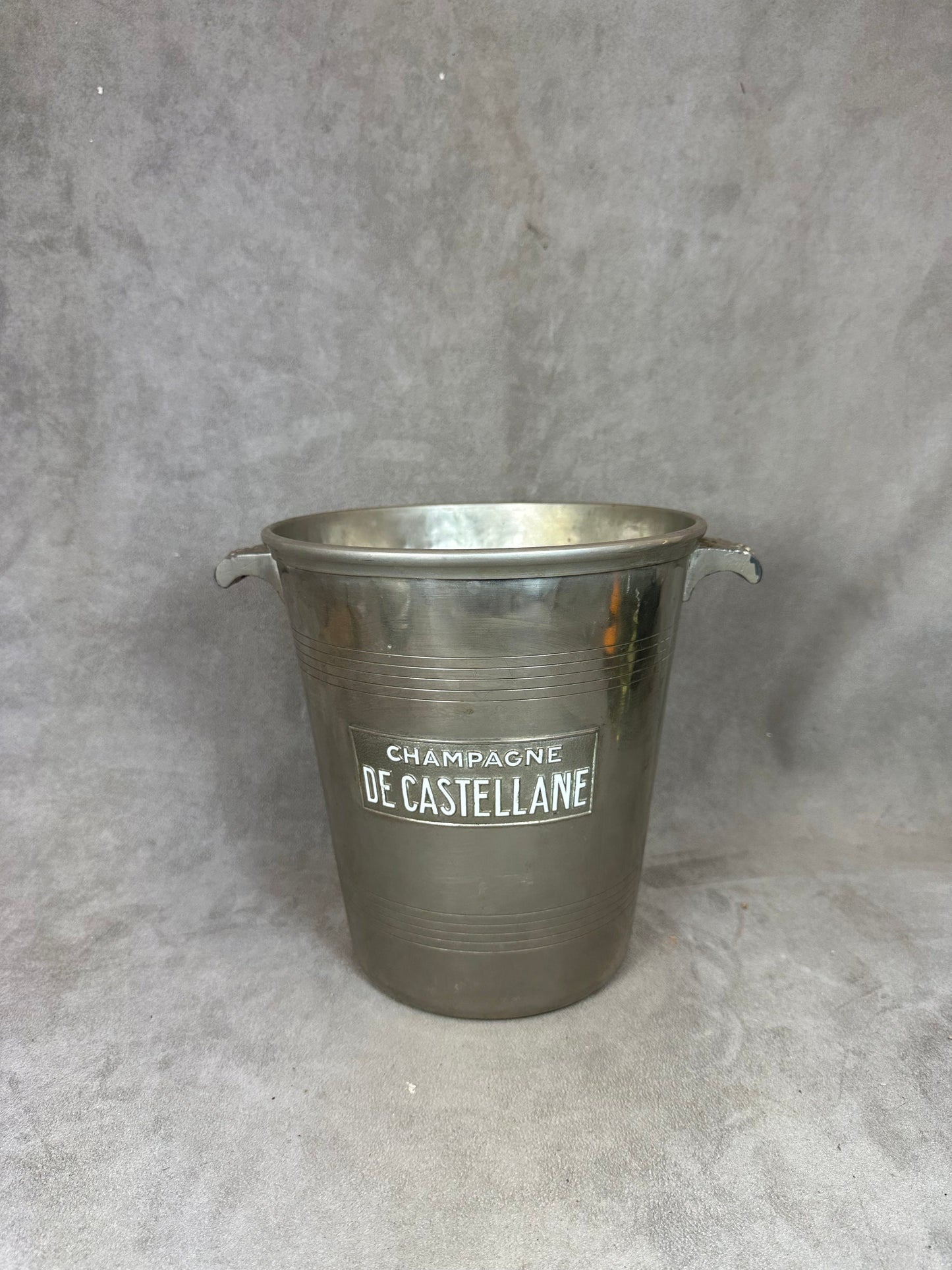 VERY RARE De Castellane champagne bucket in Argit metal 1950 vintage Made in France