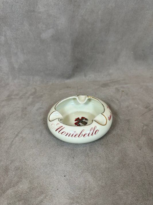 RARE Cendrier champagne Montebello en porcelaine par Bernardaud Limoges vintage Made in France 1950