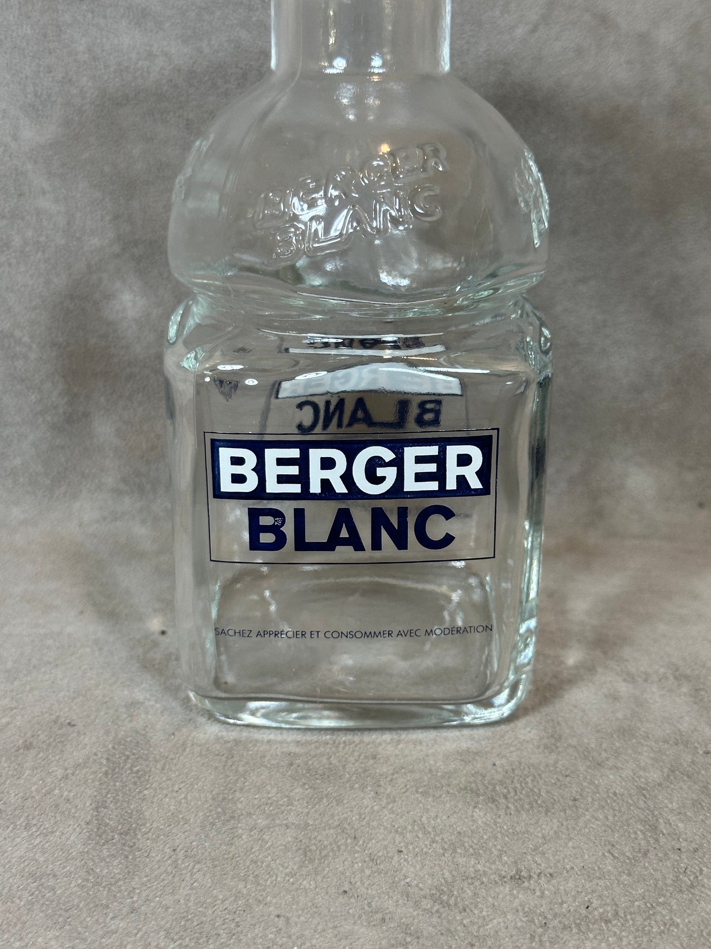 Berger white glass water jug ​​Made in France vintage Year 1980