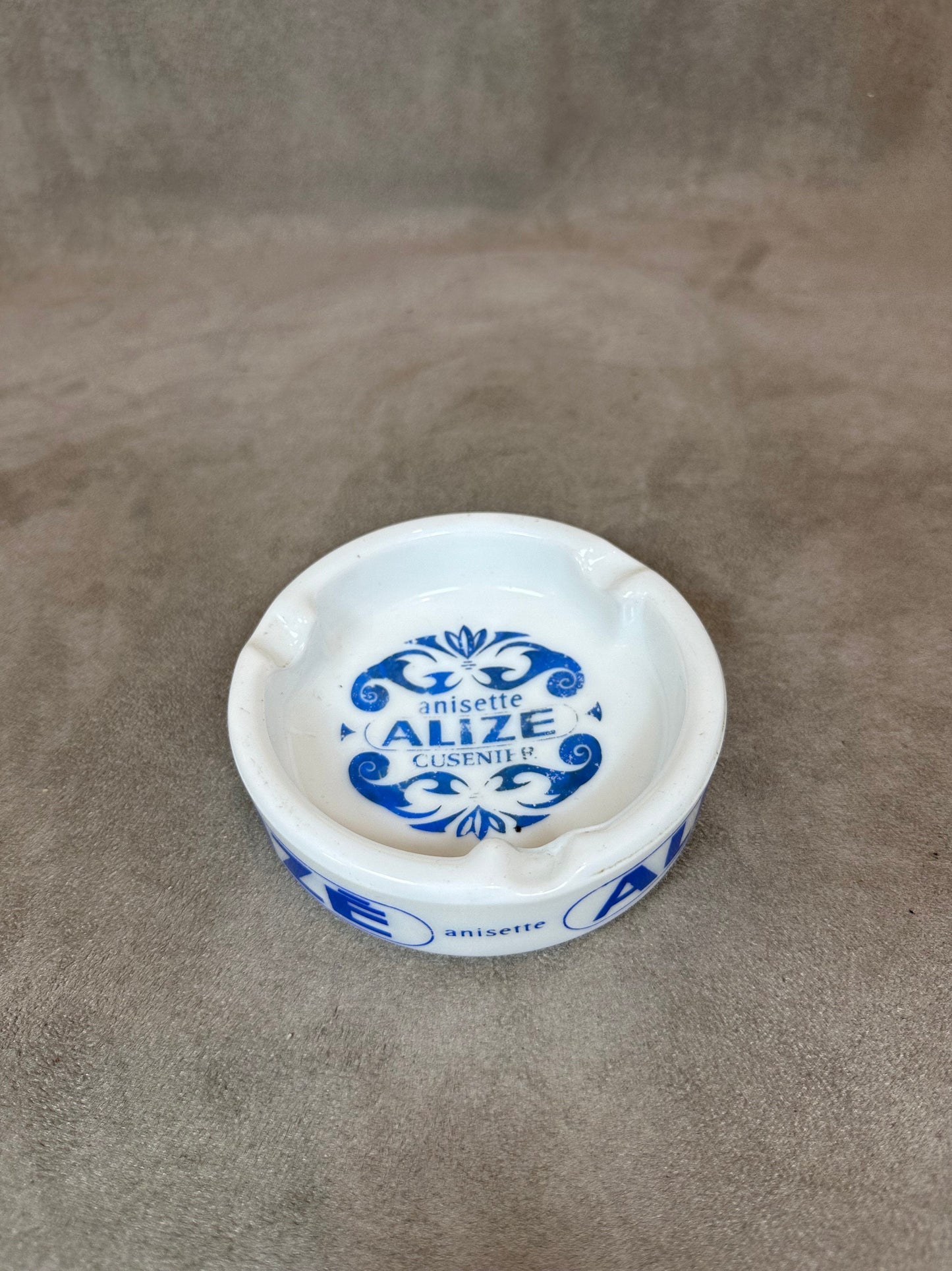 Anisette Alizé bar ashtray vintage advertising ashtray in glass Vintage 1980