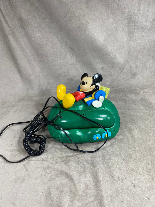 SELTENES Vintage 1980 Disney Mickey Kunststoff Festnetz Sammlertelefon