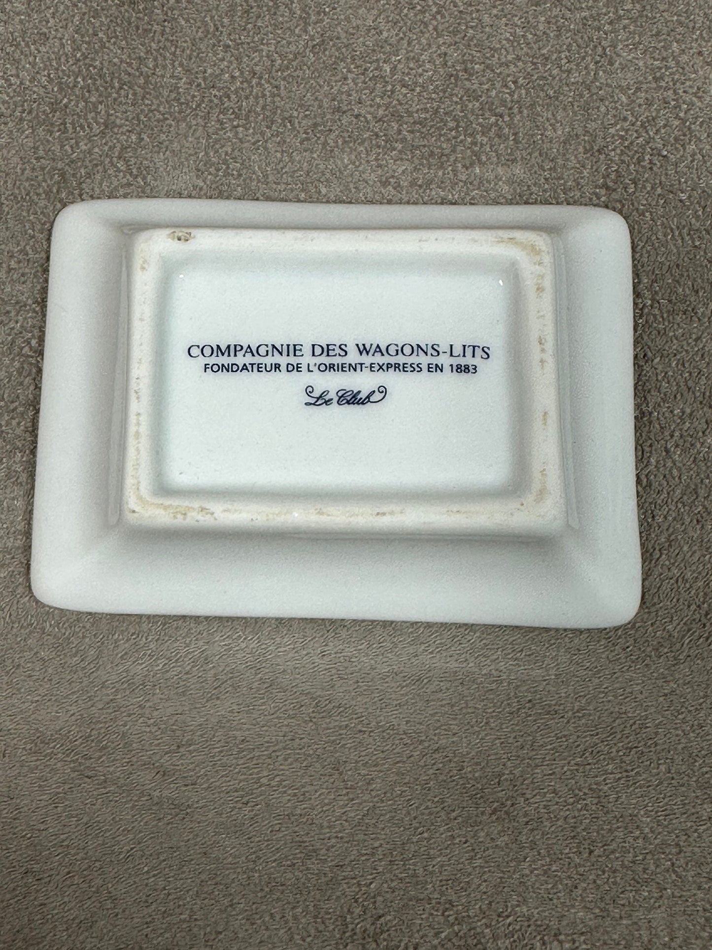 Vintage Les Wagons Lits porcelain advertising ashtray Made in France