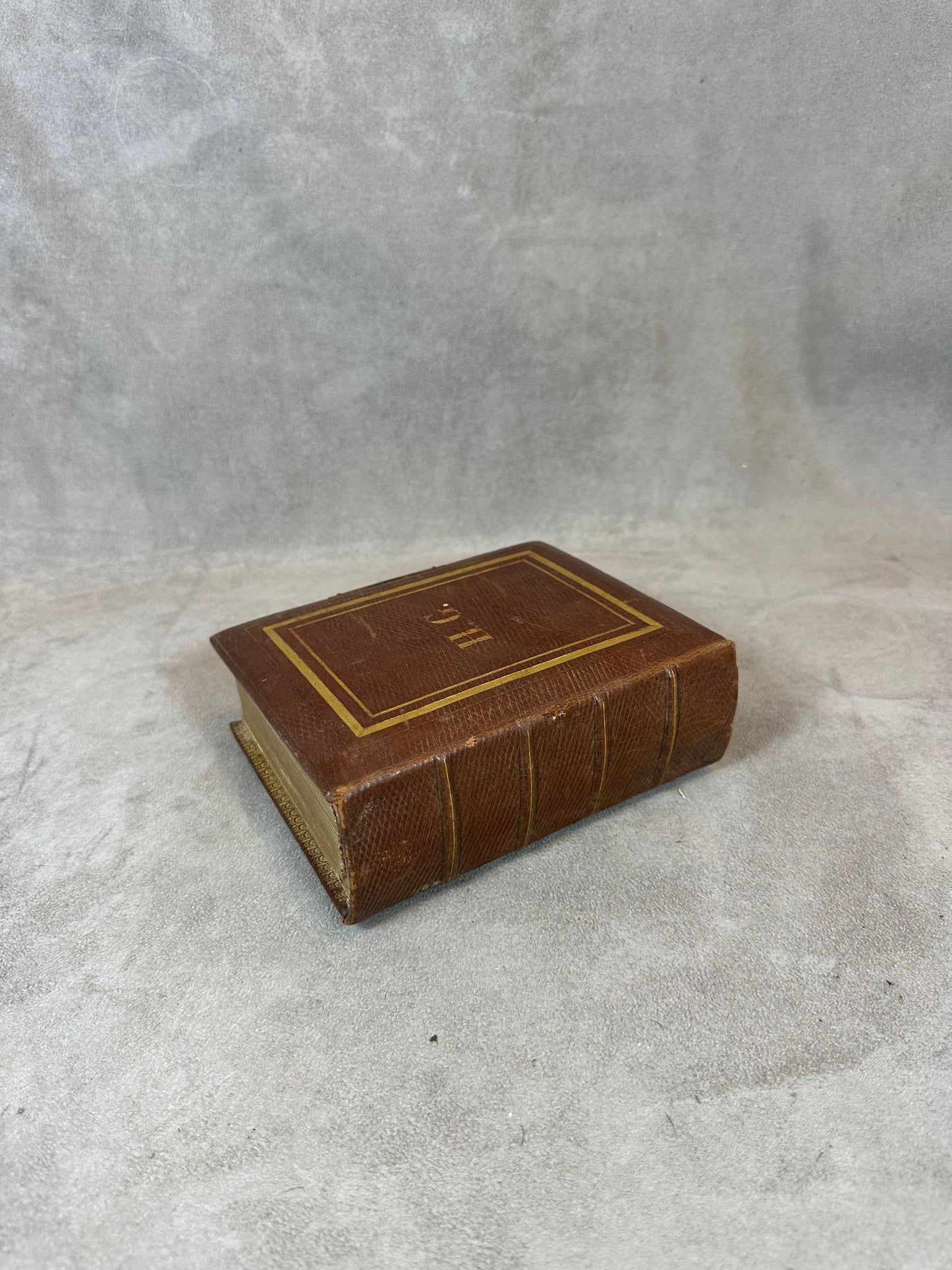 RARE Magnificent photo album or secret book in leather and brass Made in France Late 19th century