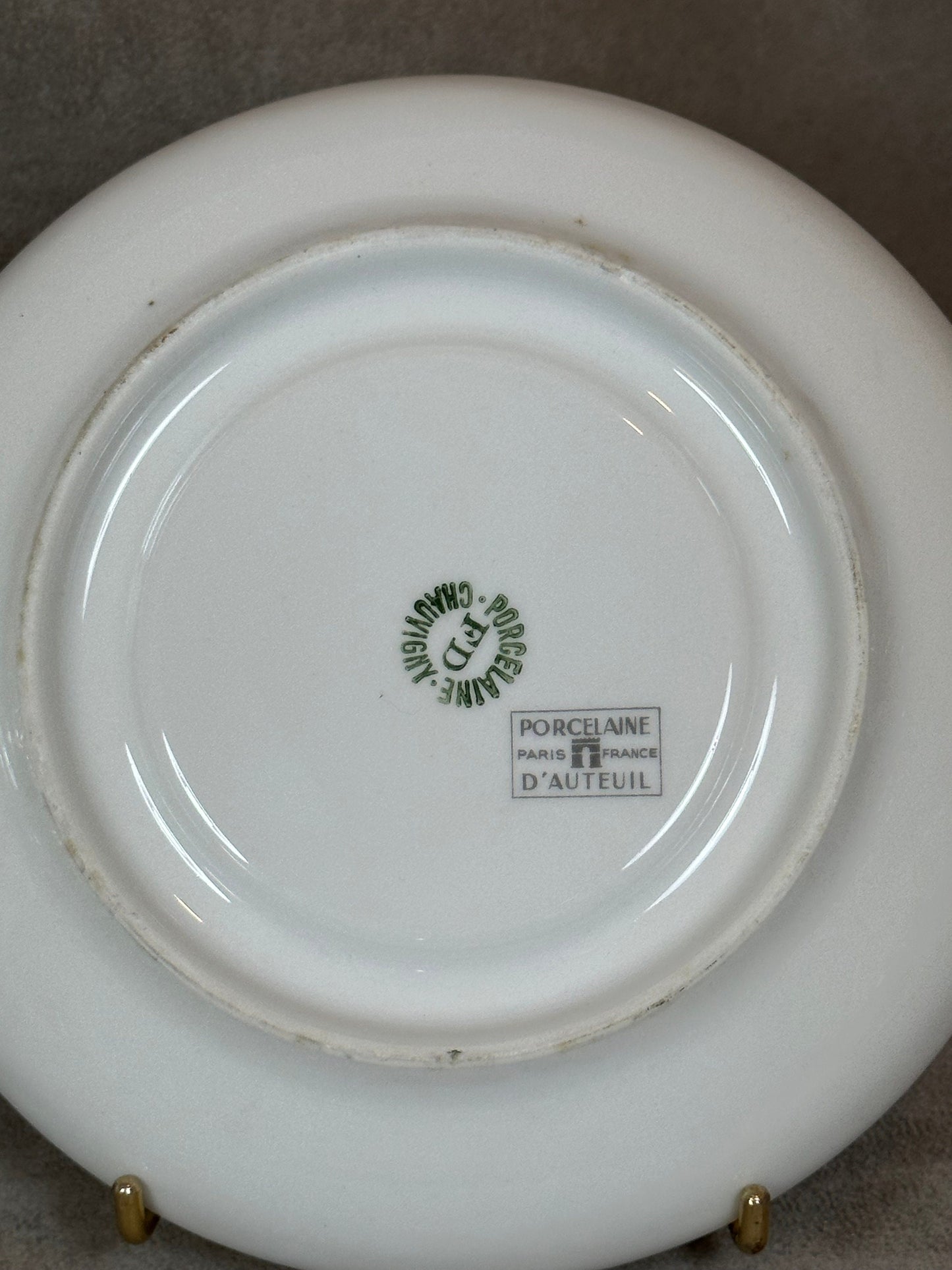 Set of 2 small vintage Auteuil porcelain plates Made in France