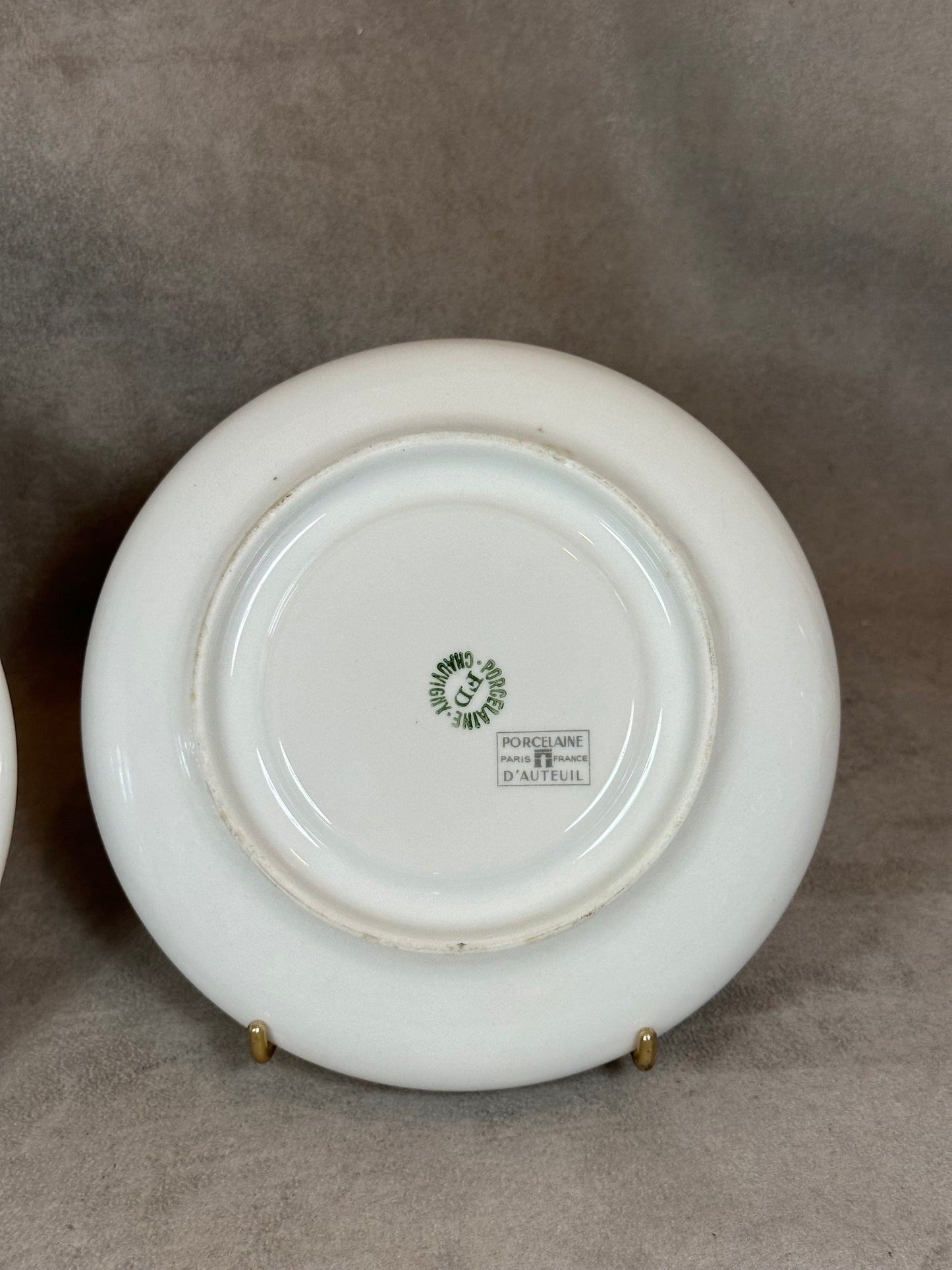 Set of 2 small vintage Auteuil porcelain plates Made in France