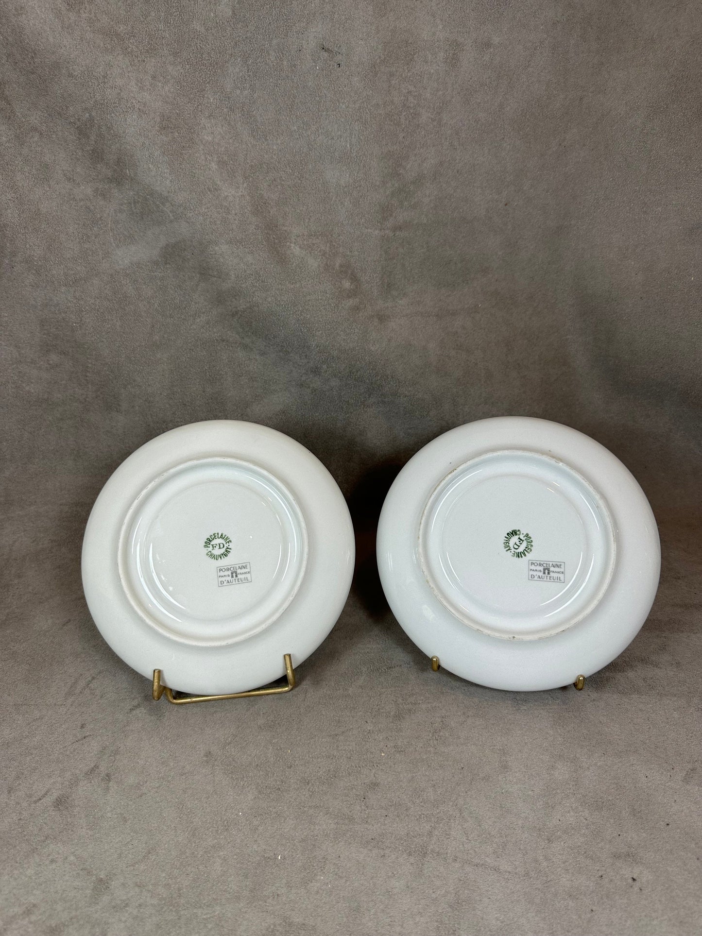 Set of 2 small vintage Auteuil porcelain plates Made in France