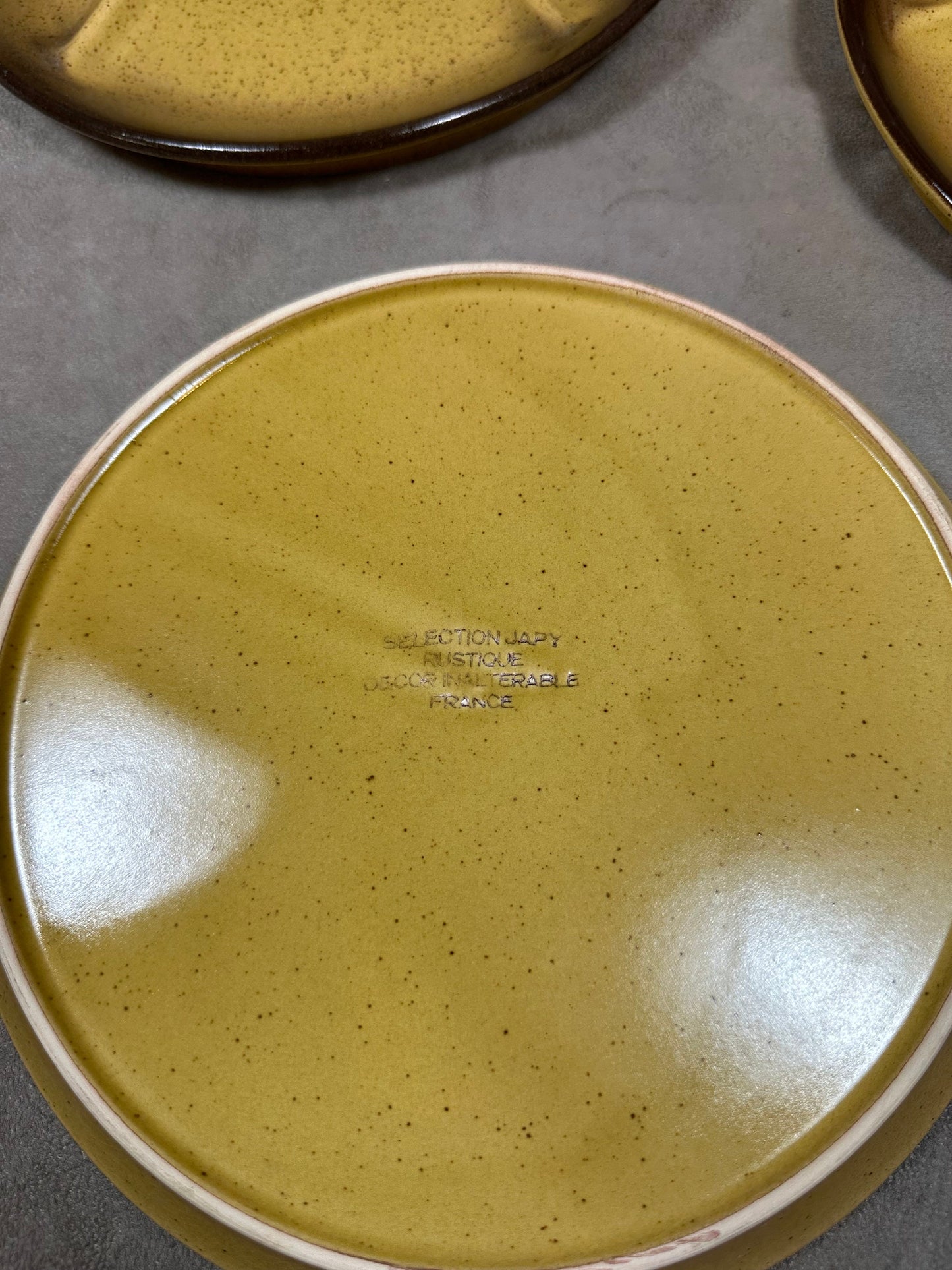 Service à fondue de 6 assiettes JAPY Rustique | Made in France 1960