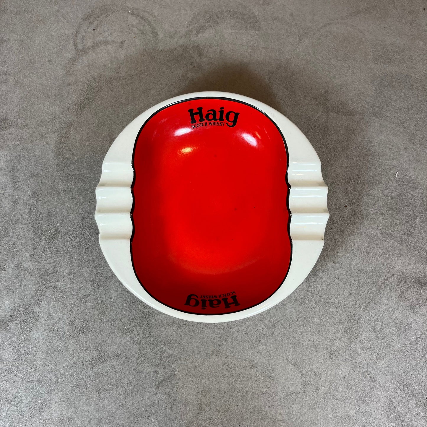 Vintage red ceramic Haig ashtray Made in France 1970s