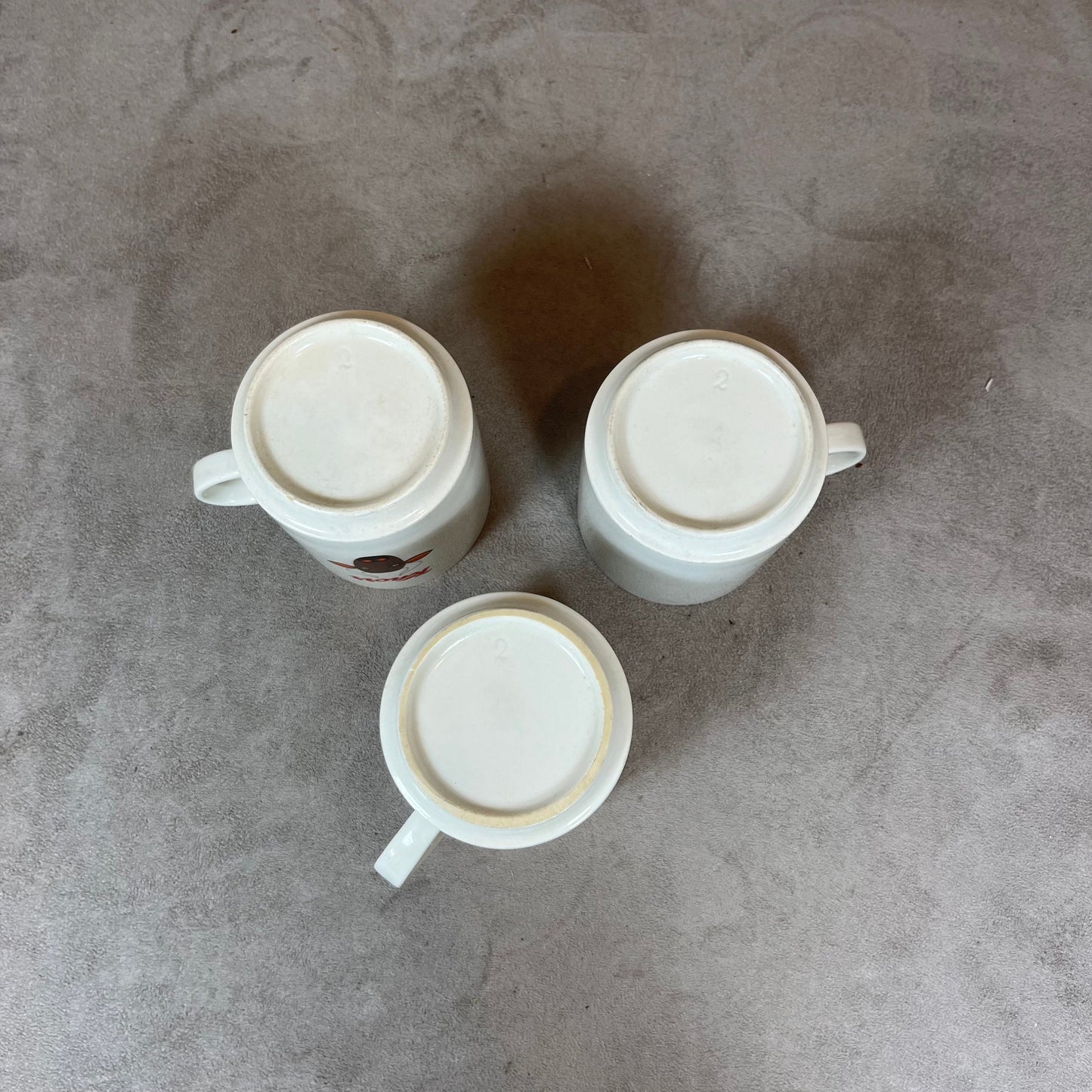 Set of 3 Advertising Mugs in Earthenware, Knorr, Made in France, Vintage 1980