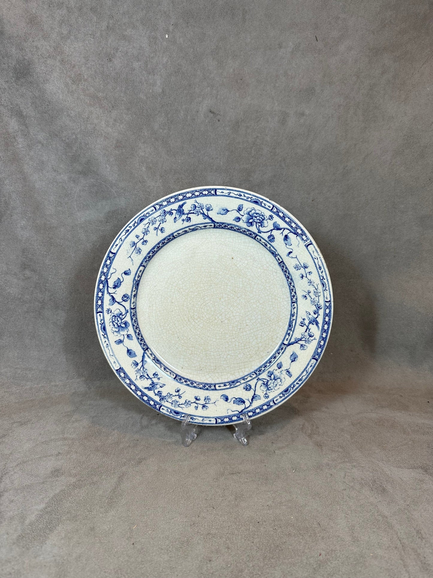 Cremona Earthenware Service Plate by Creil Montereau, Made in France, Vintage 1970
