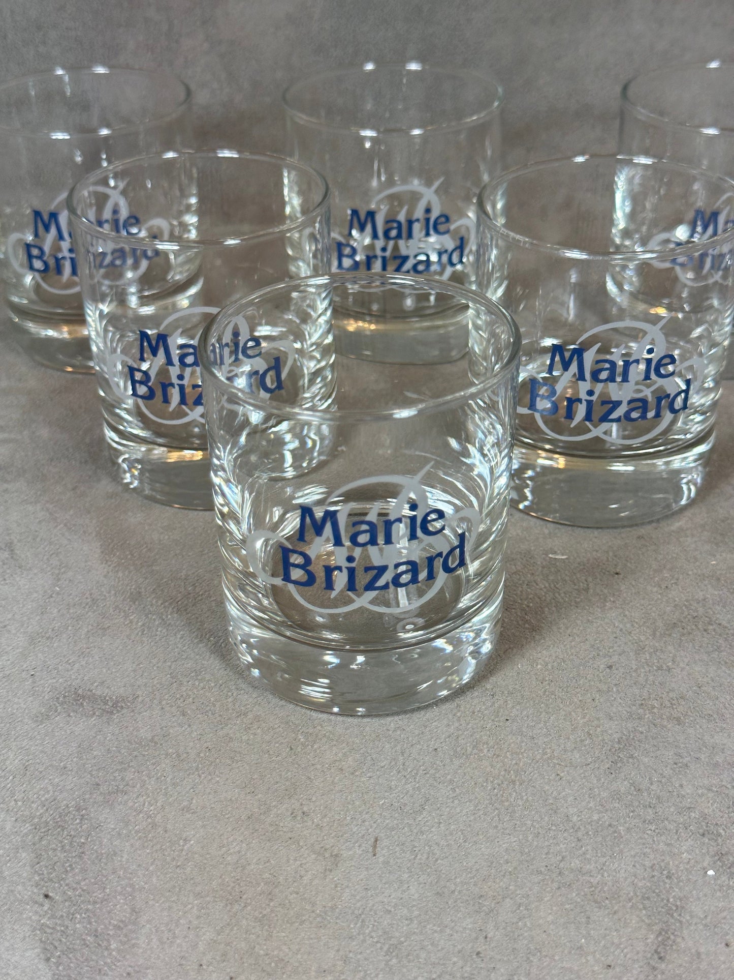 Set of 6 vintage Marie Brizard glasses Made in France 1980