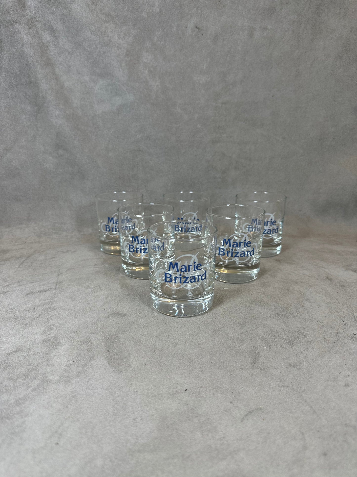 Set of 6 vintage Marie Brizard glasses Made in France 1980
