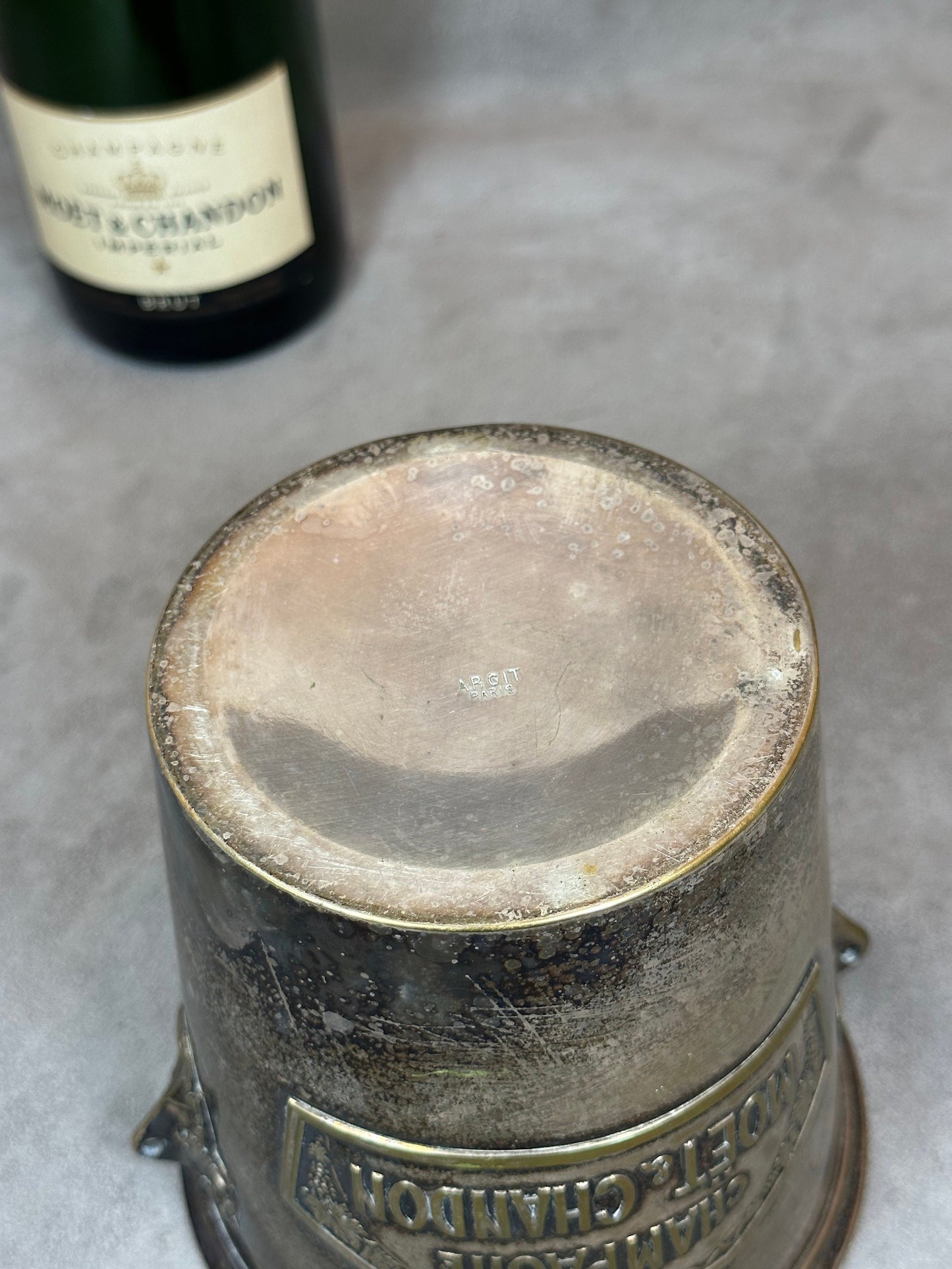 VERY RARE Seau à glaçons Möet & Chandon vintage Argit 1930 Made in France